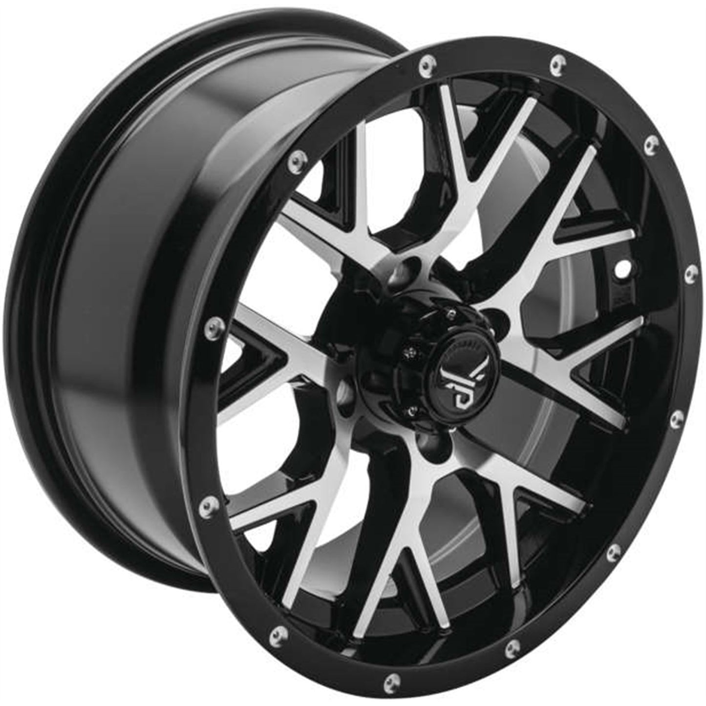 QuadBoss Barbwire Wheel 14x7, 4/110, 5+2, Black/Machined RT-GW081147110MBB_985814
