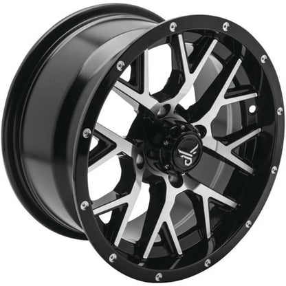 QuadBoss Barbwire Wheel 14x7, 4/110, 5+2, Black/Machined RT-GW081147110MBB_985814