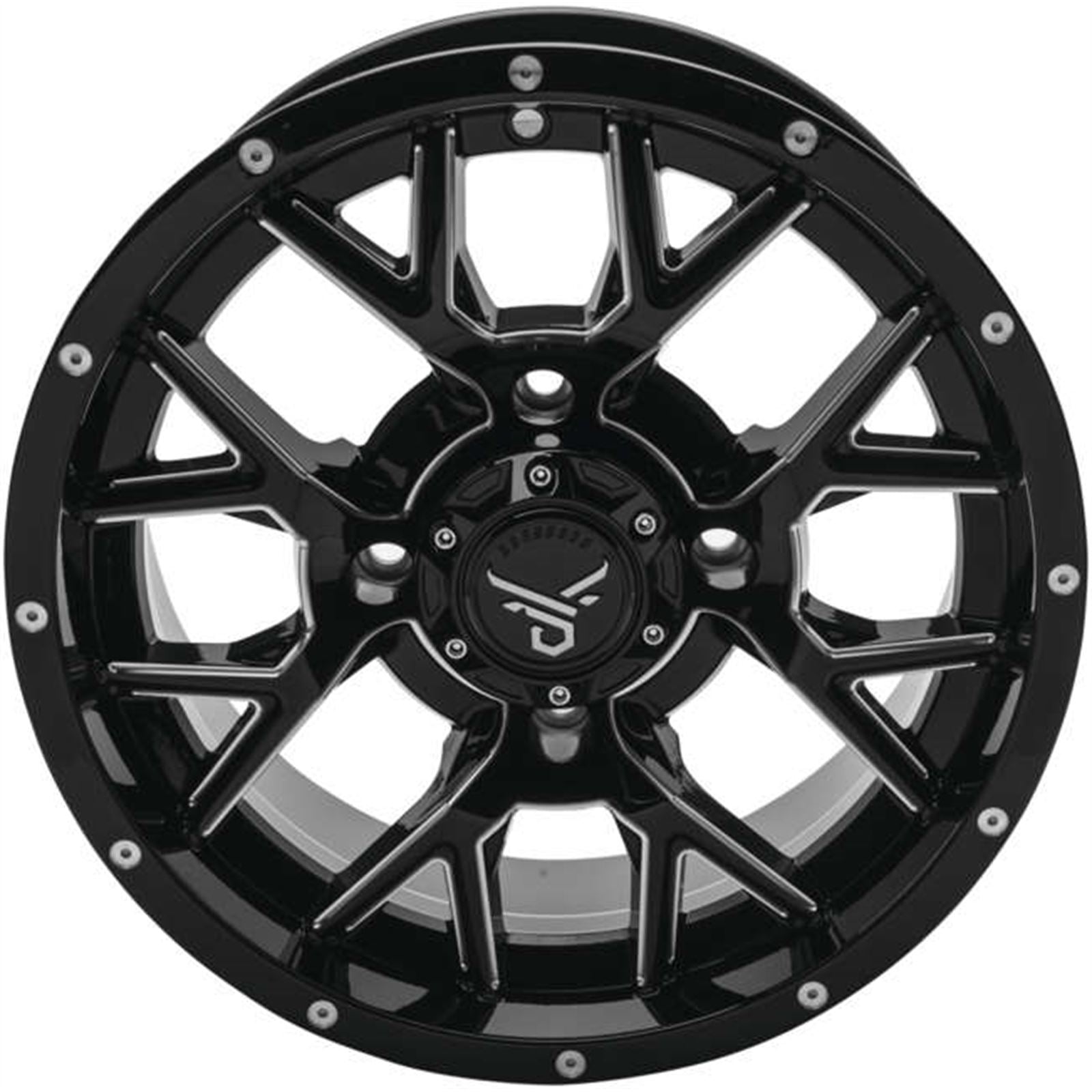QuadBoss Barbwire Wheel 14x7, 4/110, 5+2, Black/Milled RT-GW081147110MBIB_980729
