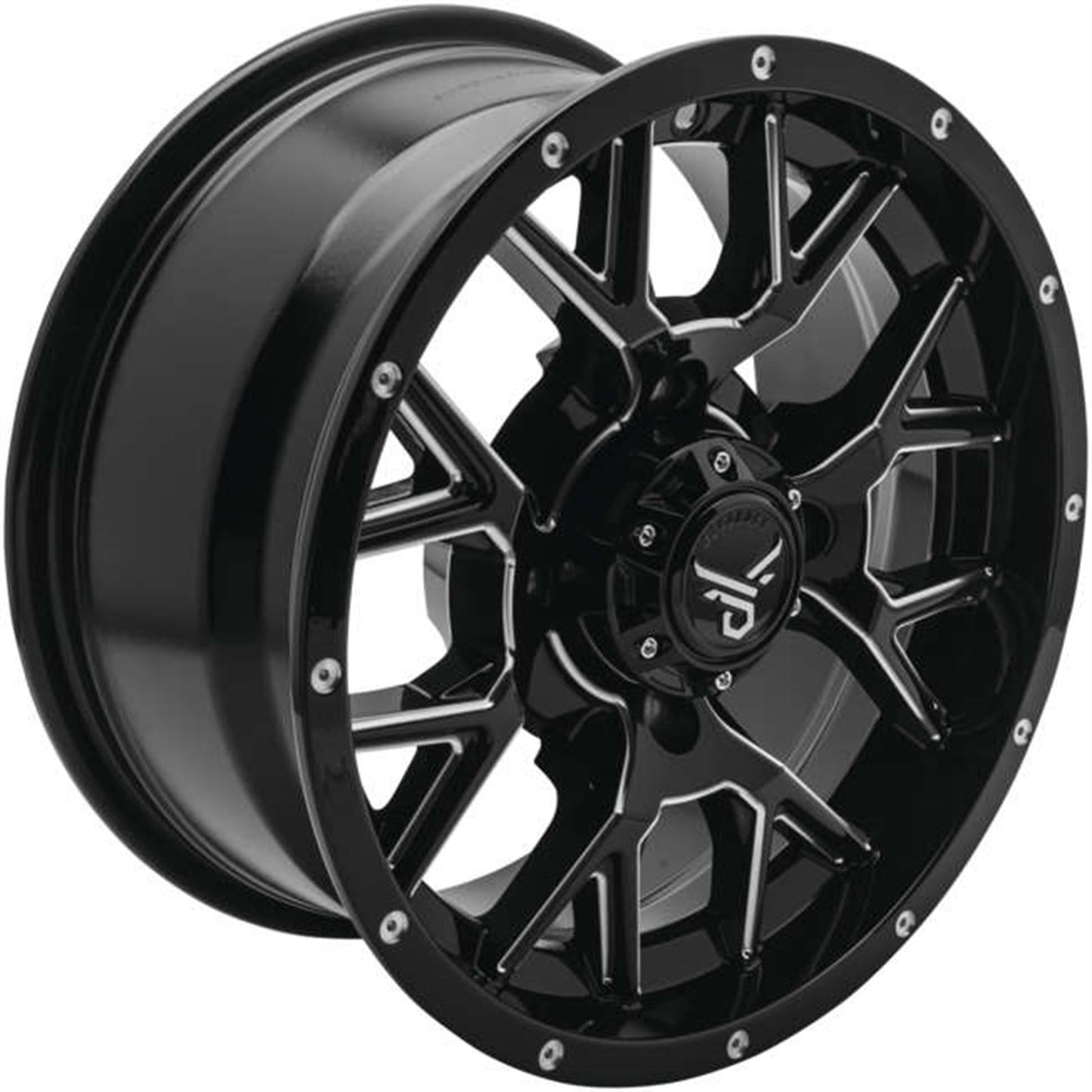 QuadBoss Barbwire Wheel 14x7, 4/110, 5+2, Black/Milled RT-GW081147110MBIB_980730