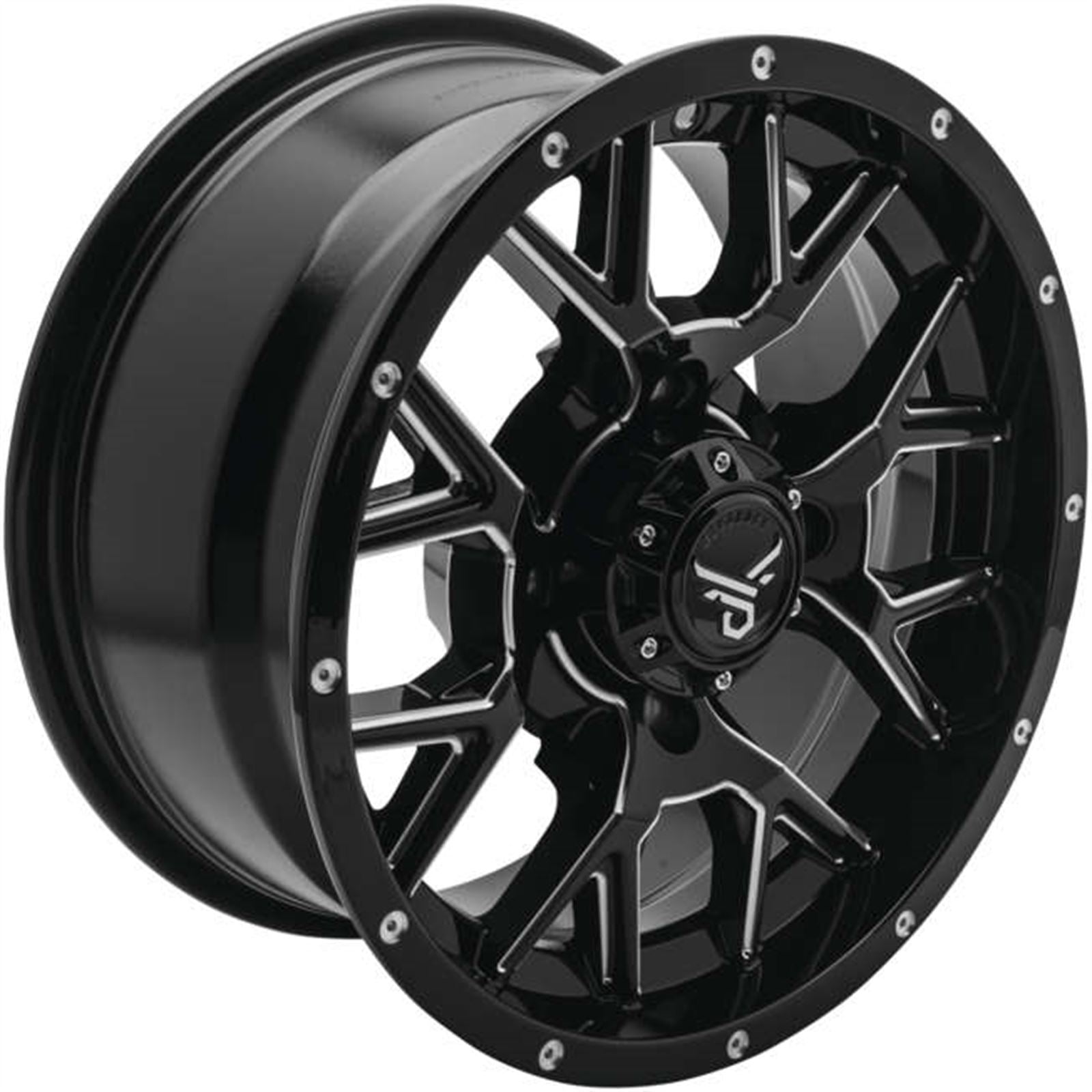 QuadBoss Barbwire Wheel 14x7, 4/110, 5+2, Black/Milled RT-GW081147110MBIB_980730