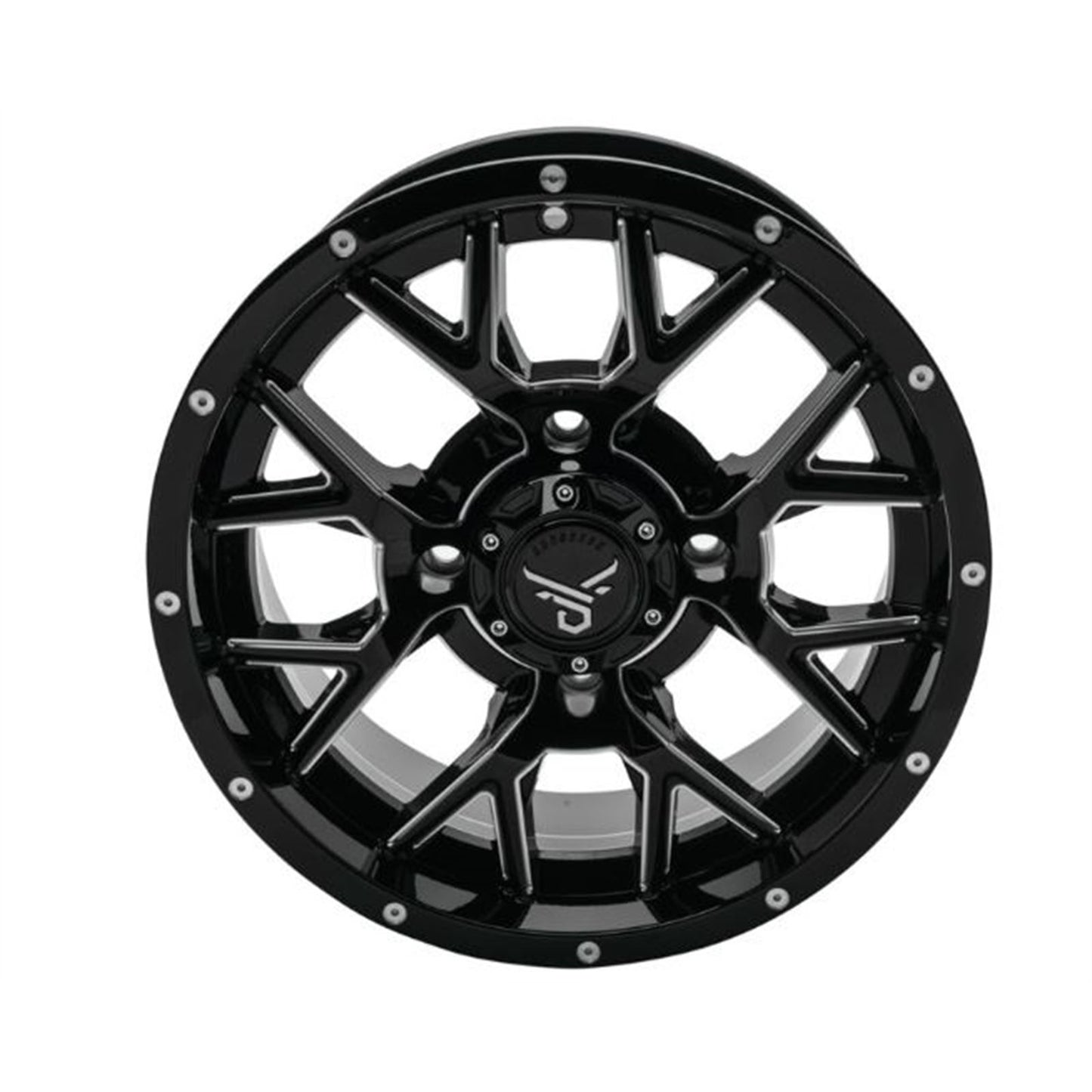 QuadBoss Barbwire Wheel 14x7, 4/156, 4+3, Black/Milled RT-GW081147156BMIA_899264