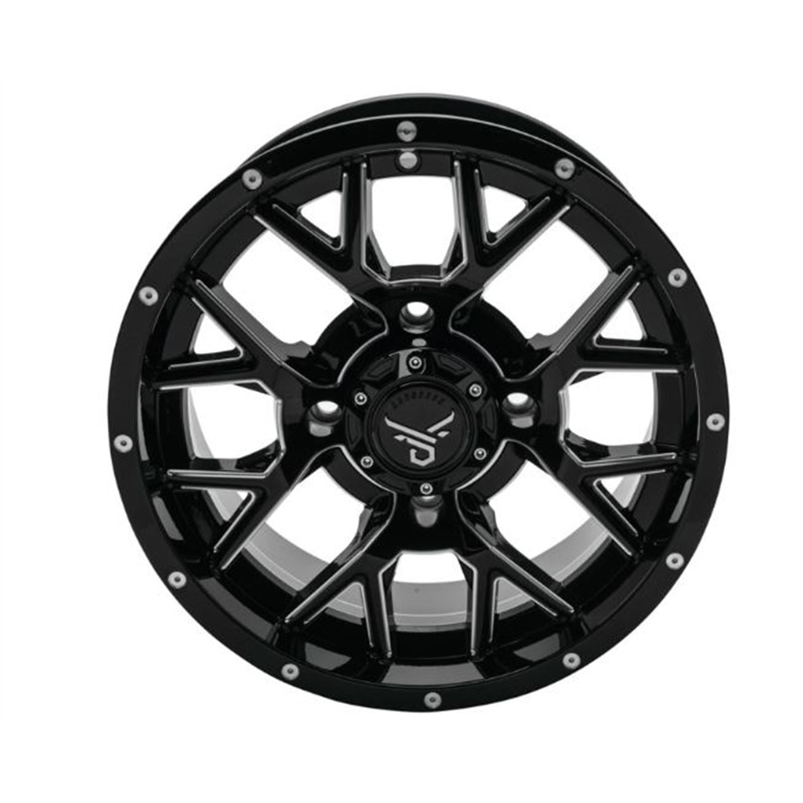 QuadBoss Barbwire Wheel 14x7, 4/156, 4+3, Black/Milled RT-GW081147156BMIA_899264