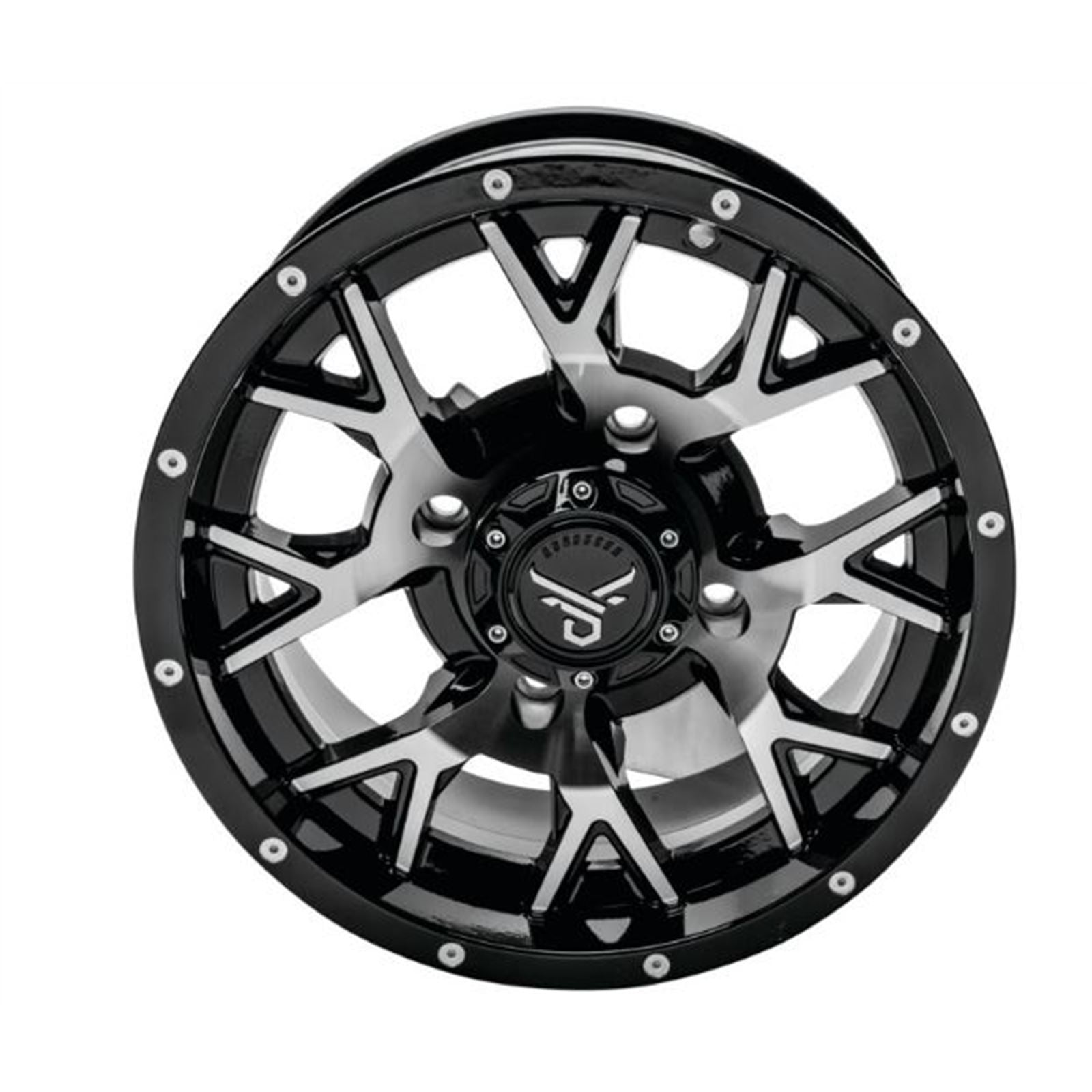 QuadBoss Barbwire Wheel 15x7, 4/137, 5+2, Black/Machined RT-GW081157137MBB_899267