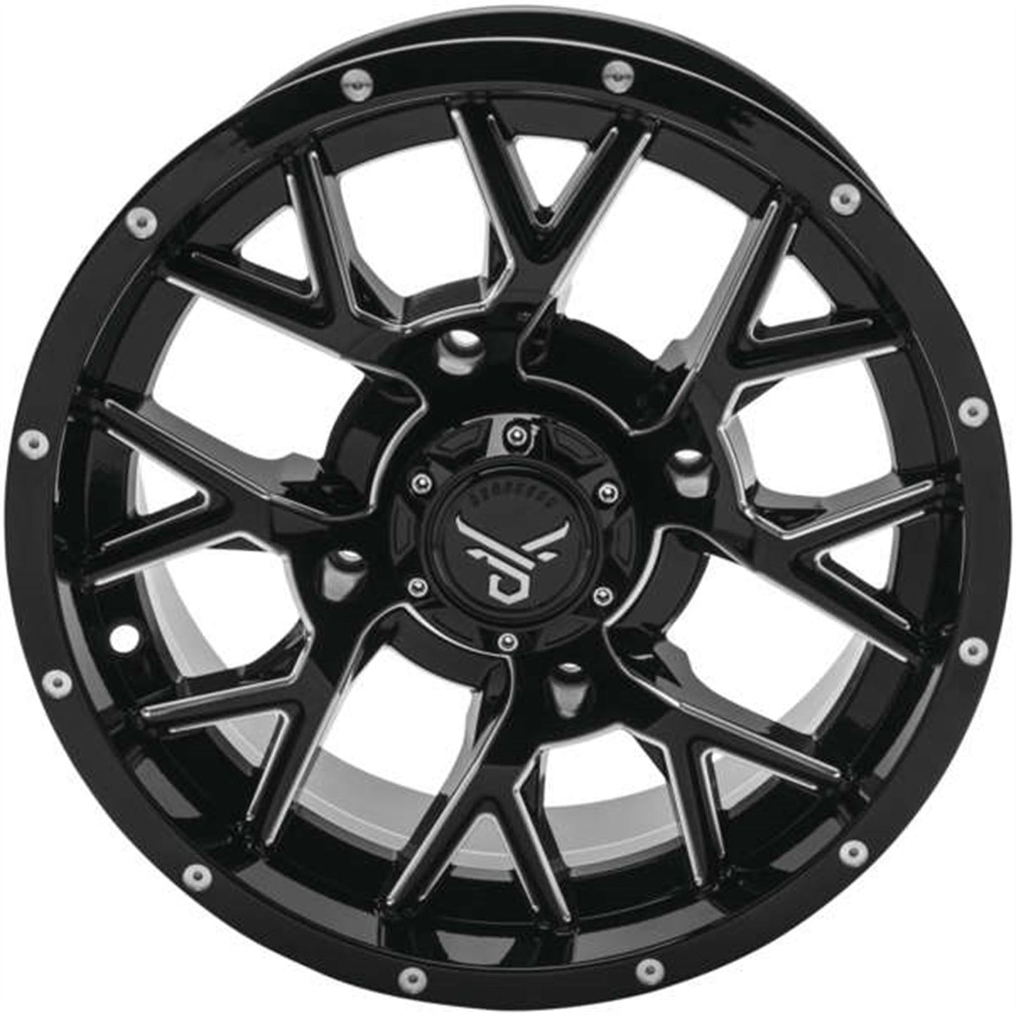 QuadBoss Barbwire Wheel 15x7, 4/156, 4+3, Black/Milled RT-GW081157156MBIA_986155