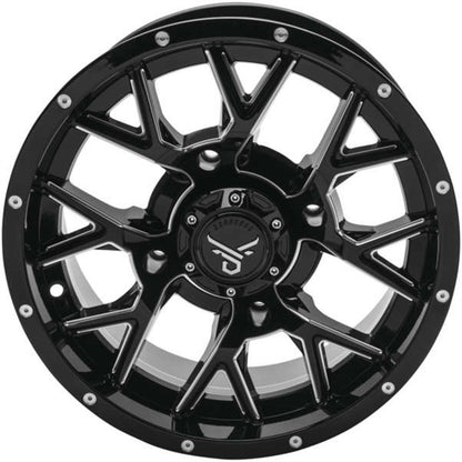 QuadBoss Barbwire Wheel 15x7, 4/156, 4+3, Black/Milled RT-GW081157156MBIA_986155