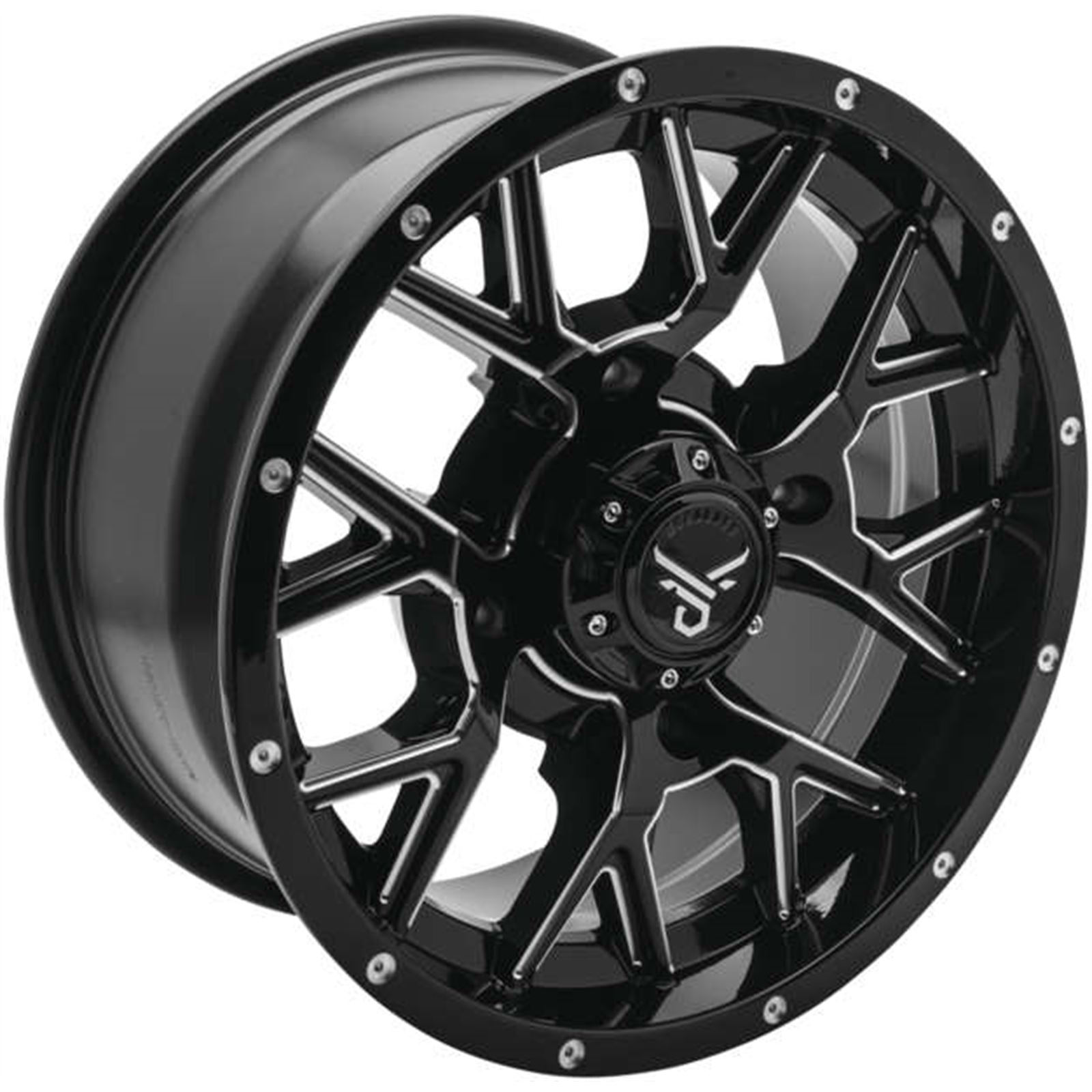 QuadBoss Barbwire Wheel 15x7, 4/156, 4+3, Black/Milled RT-GW081157156MBIA_986153