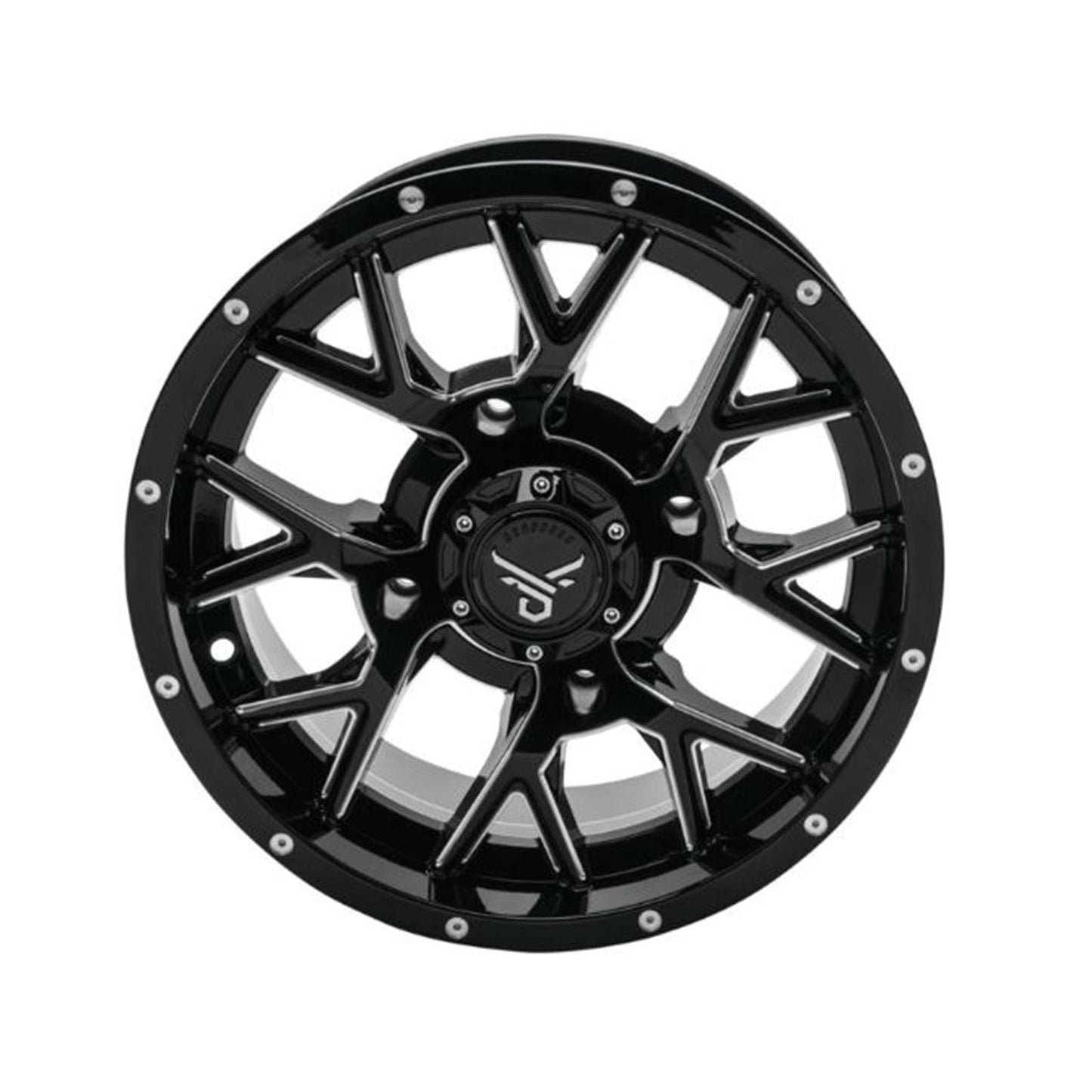 QuadBoss Barbwire Wheel 15x7, 4/137, 5+2, Black/Milled RT-GW081157137MBIB_899268