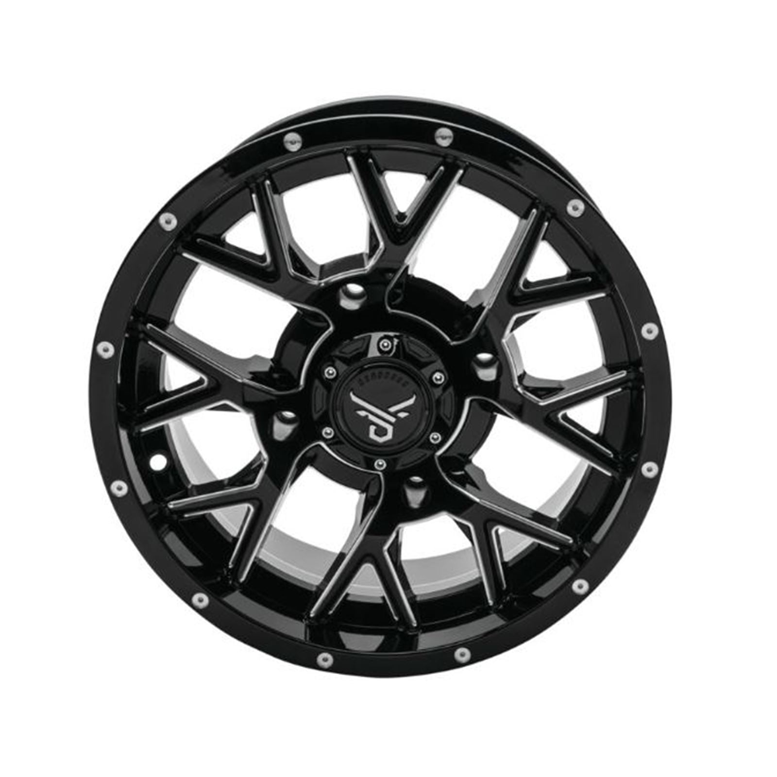 QuadBoss Barbwire Wheel 15x7, 4/137, 5+2, Black/Milled RT-GW081157137MBIB_899268