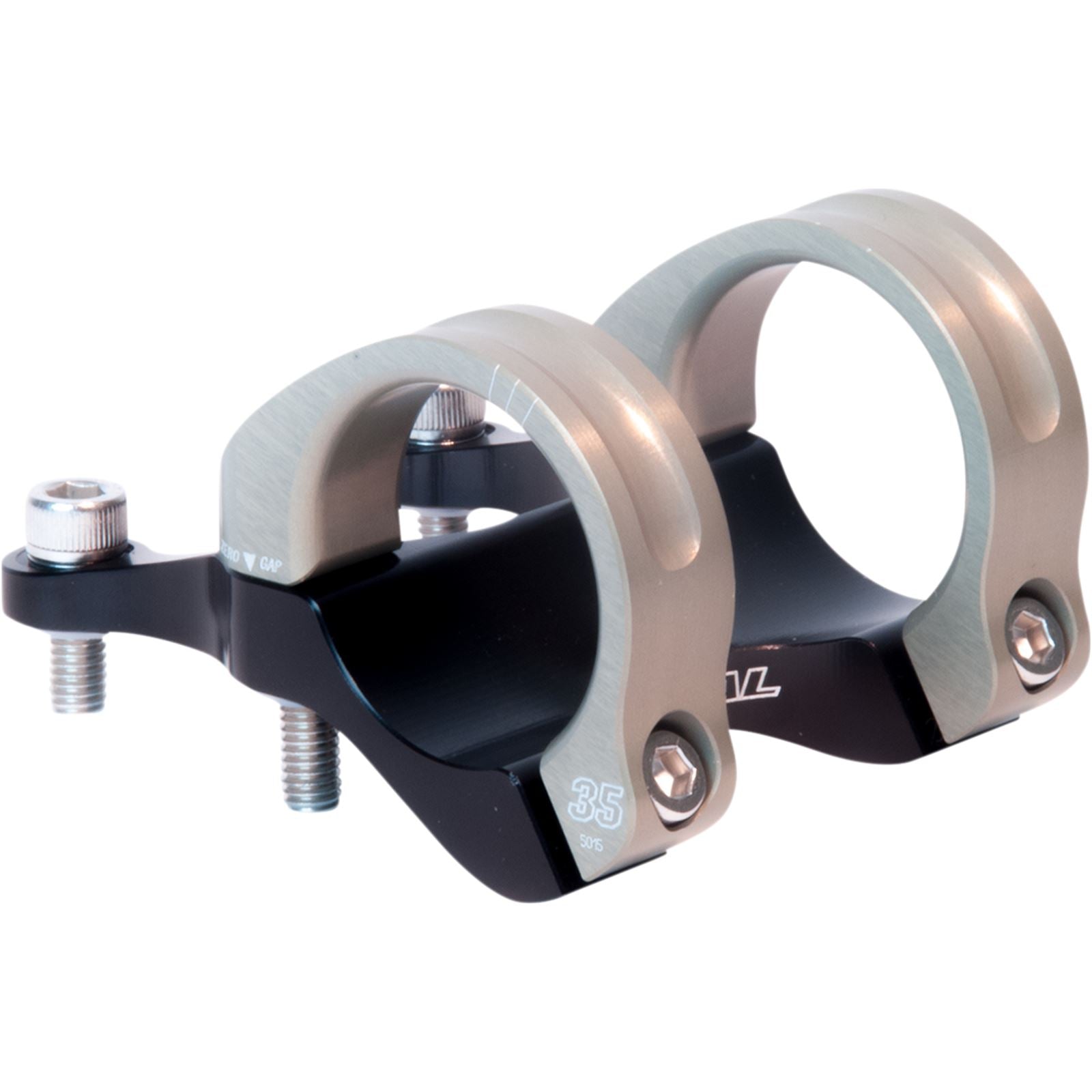 Renthal Integra 35 Stem Clamp: 35mm L: 45mm - Black/Gold STM113-BKAG_868461