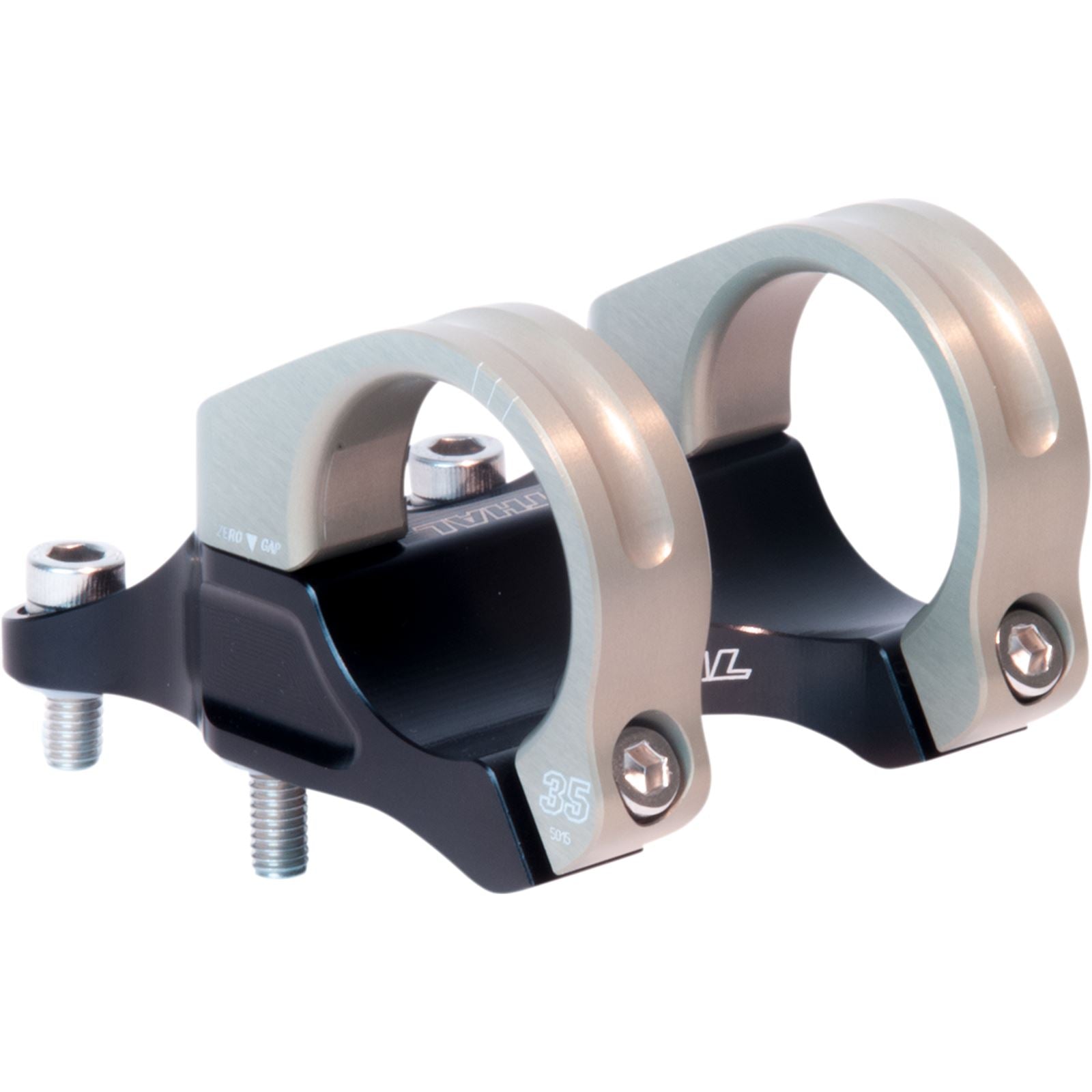 Renthal Integra 35 Stem Clamp: 35mm L: 50mm - Black/Gold STM116-BKAG_868464