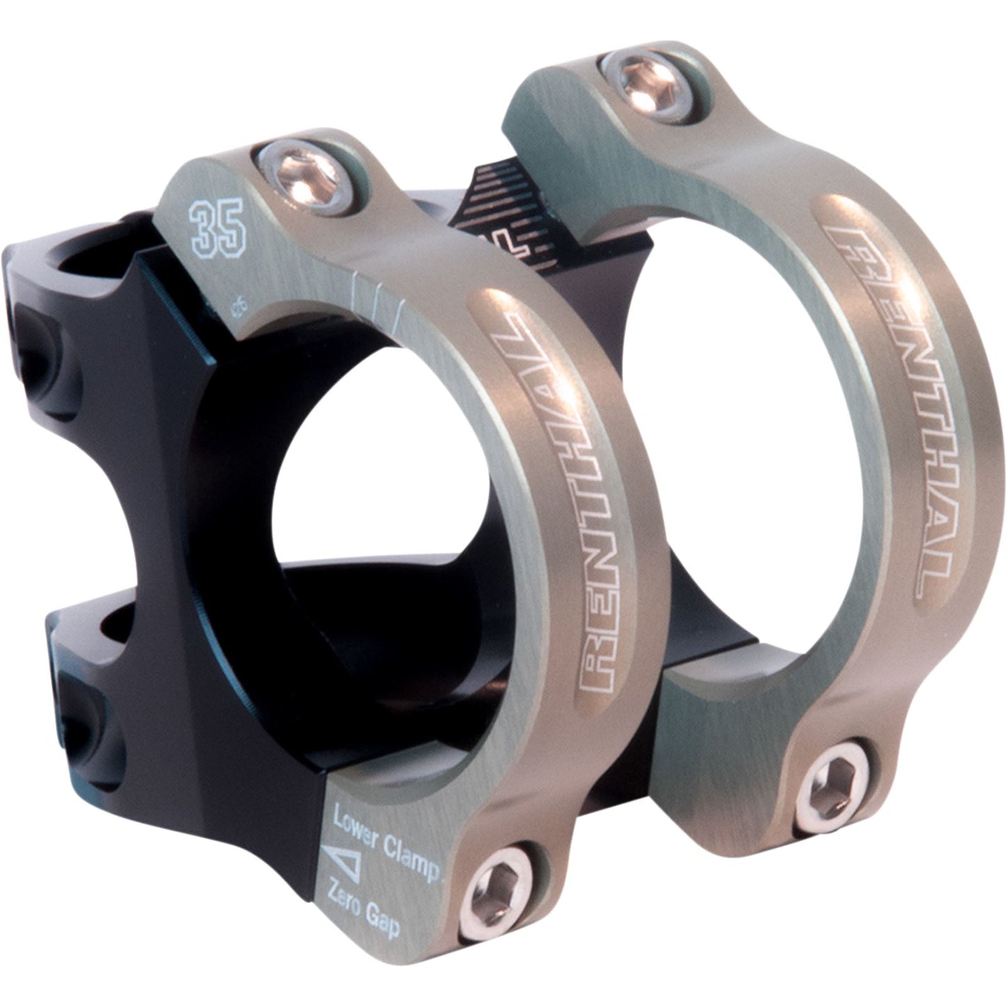 Renthal Apex 35 Stem Clamp: 35mm L: 33mm - Black/Gold STM117-BKAG_868457