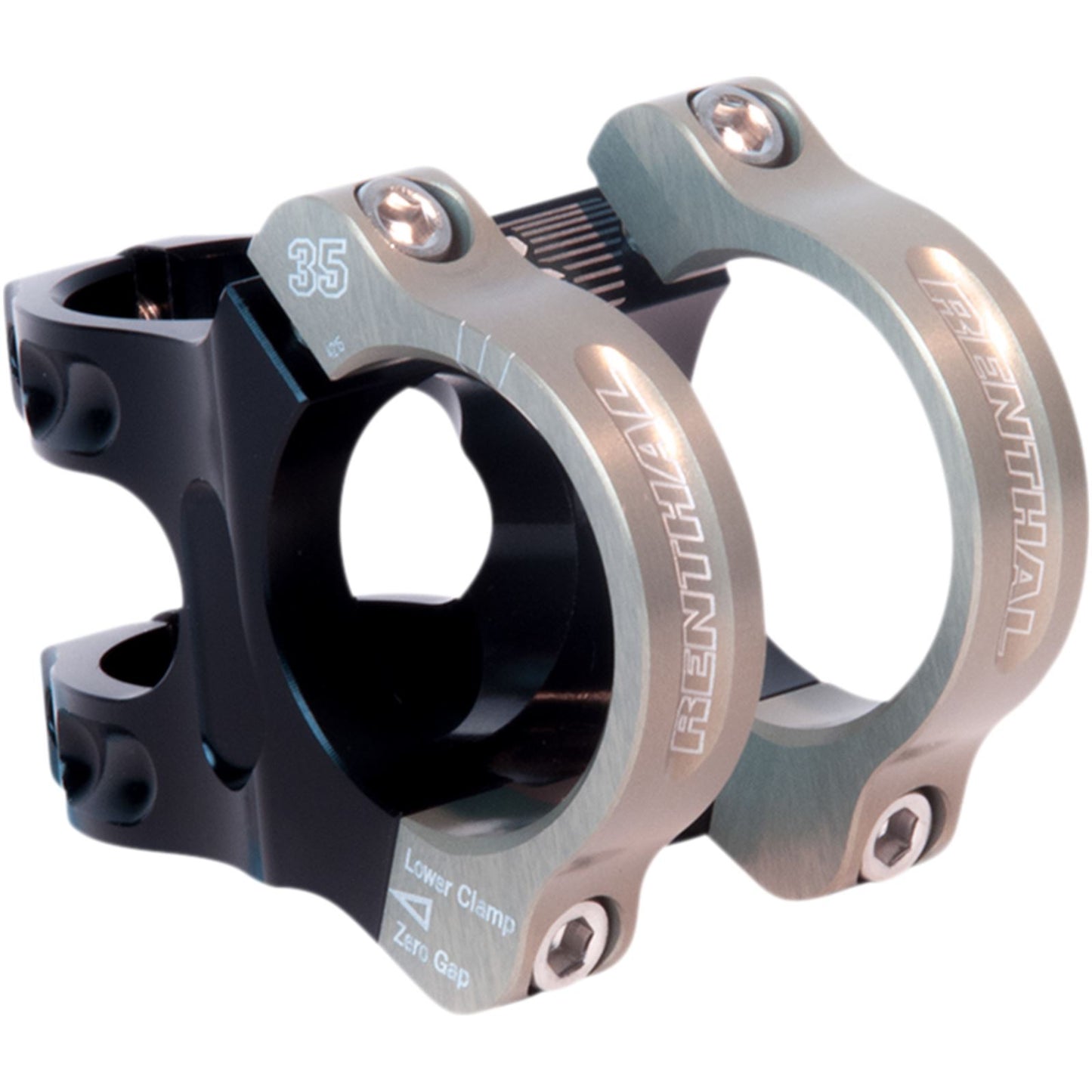 Renthal Apex 35 Stem Clamp: 35mm L: 40mm - Black/Gold [MPN: STM118-BKAG]_868459