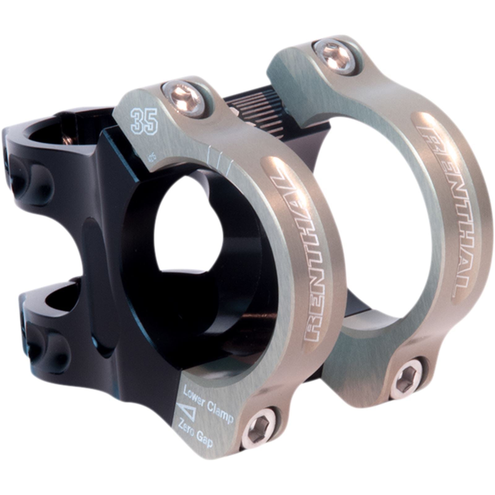 Renthal Apex 35 Stem Clamp: 35mm L: 40mm - Black/Gold [MPN: STM118-BKAG]_868459