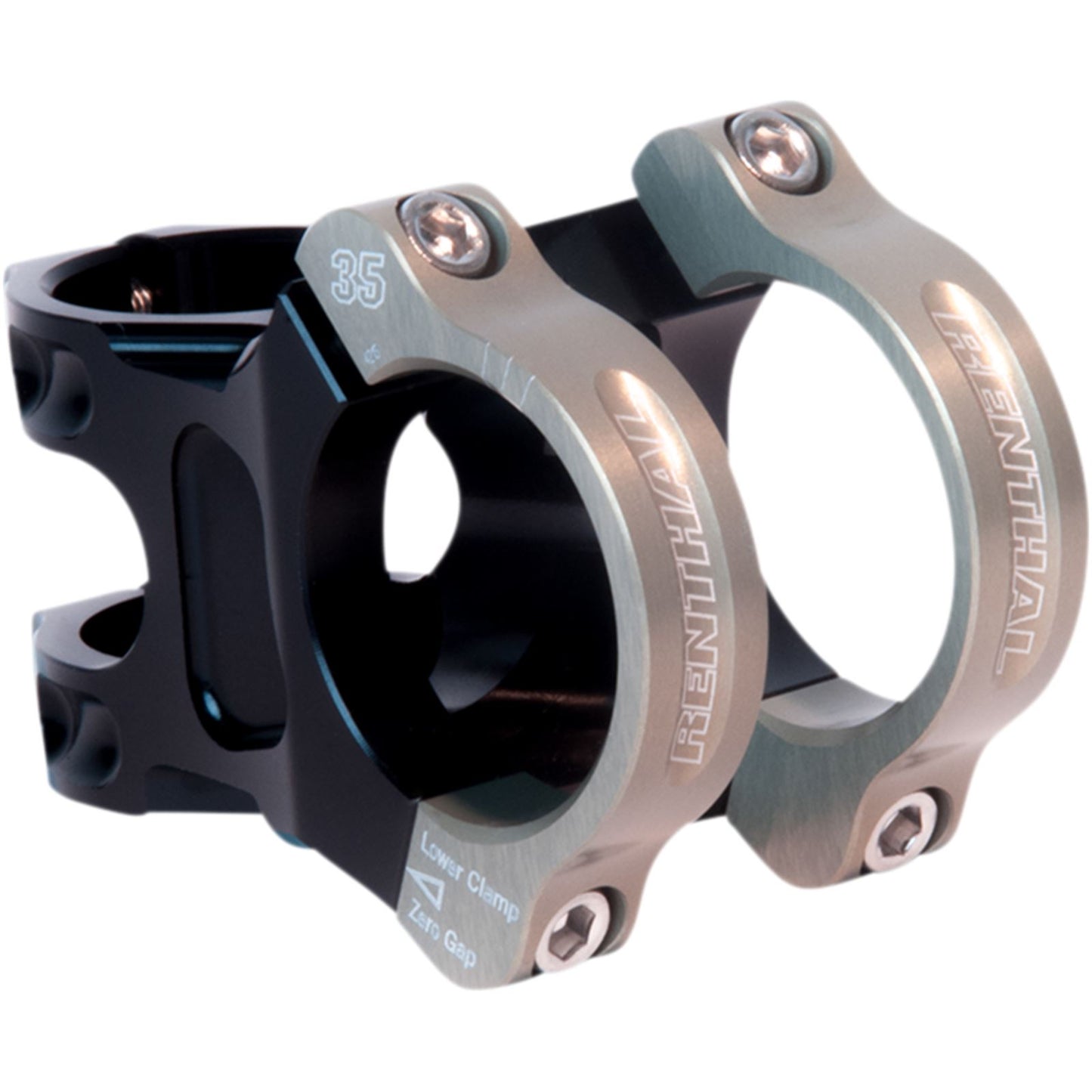 Renthal Apex 35 Stem Clamp: 35mm L: 50mm - Black/Gold STM119-BKAG_868460