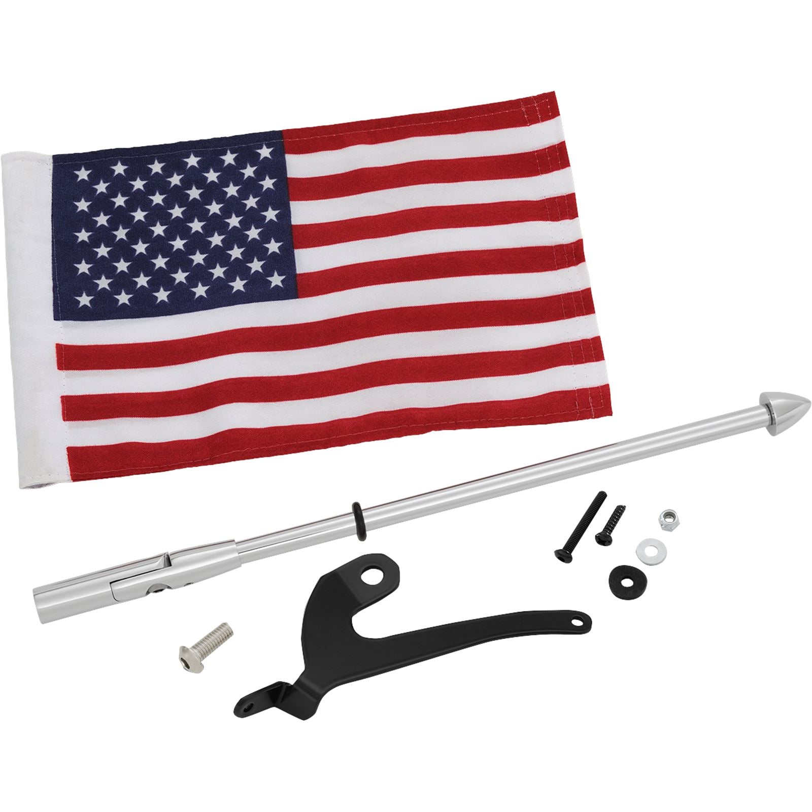 Show Chrome Folding Flag Pole for Spyder RT and F3 LTD Chrome - Left [MPN: 41-203L]_899375