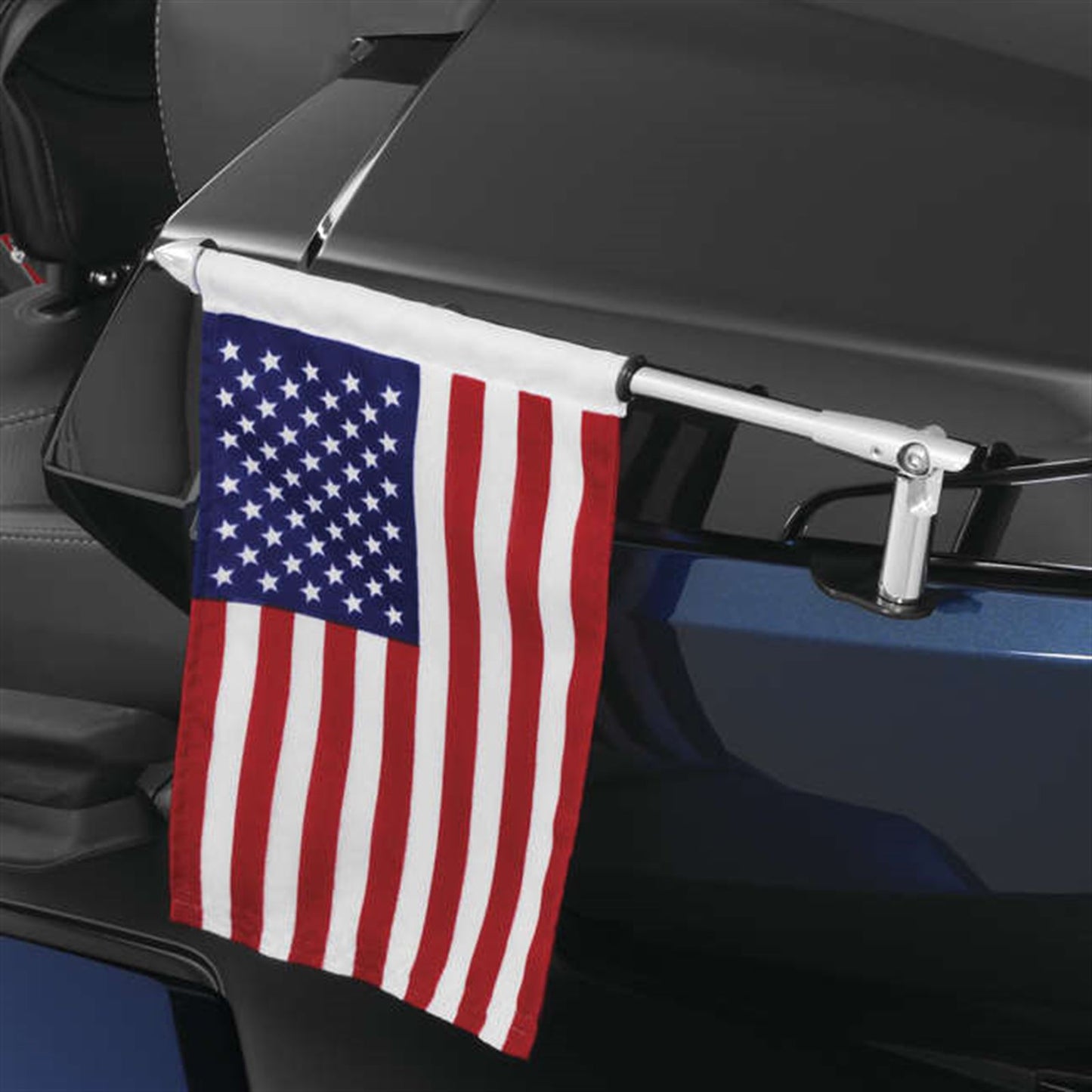 Show Chrome Folding Flag Pole for Spyder RT and F3 LTD Chrome - Left [MPN: 41-203L]_994965