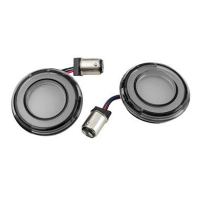 Kuryakyn Tracer LED Turn Signal Inserts 1157 Amber/Amber LED, Smoke Lens, Front 2904_707089