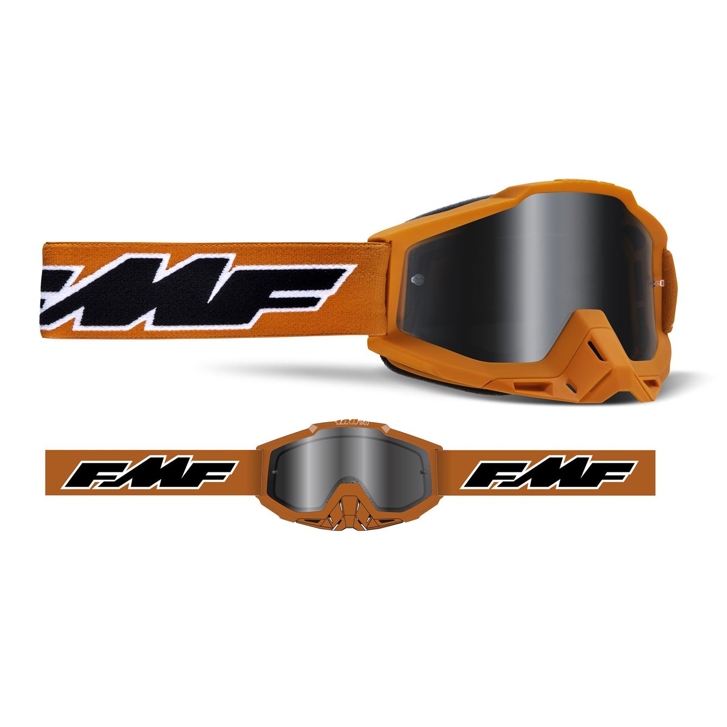 FMF Racing Powerbomb Goggles - Rocket Orange - Silver Mirror Lens [MPN: F-50200-252-05]_1008831