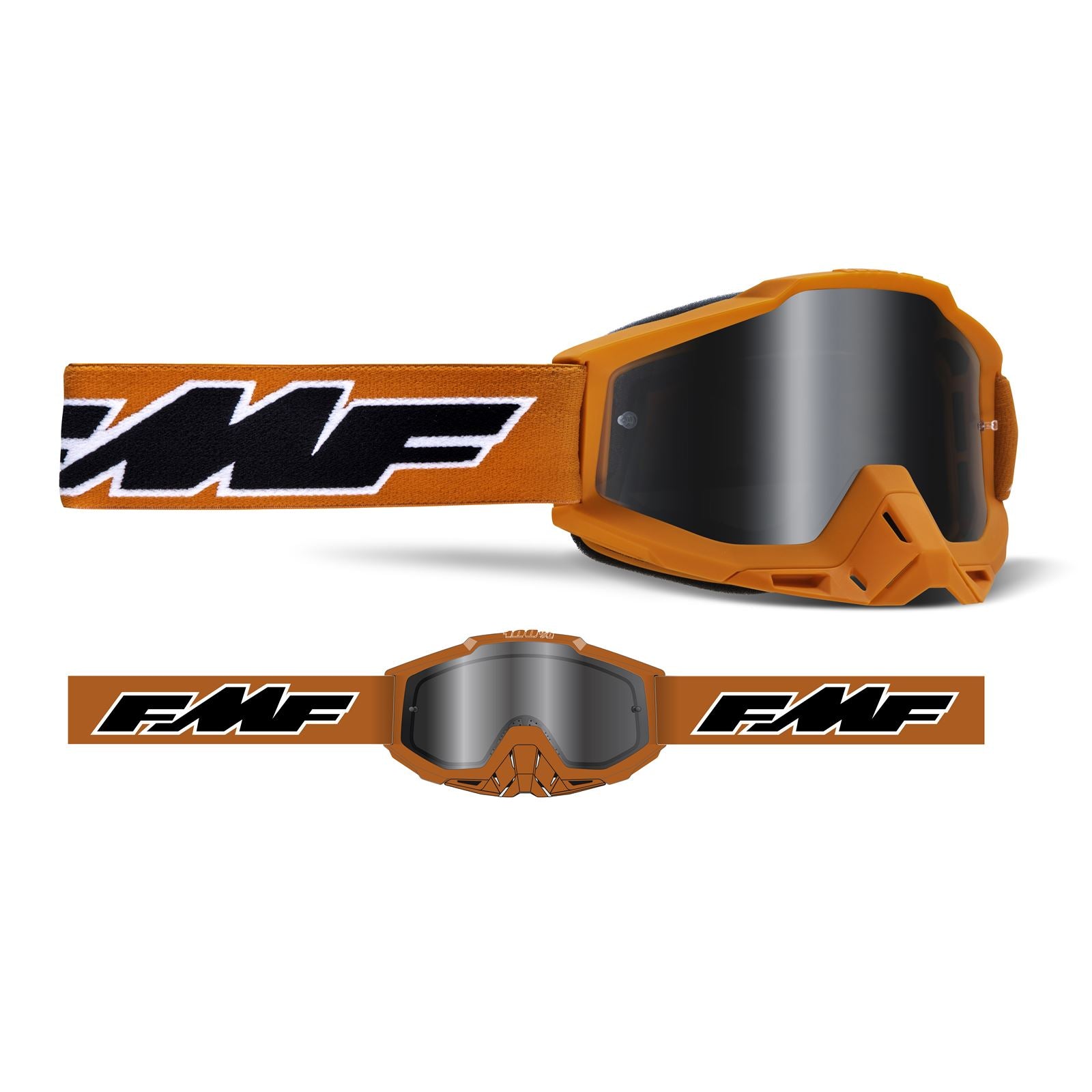FMF Racing Powerbomb Youth Goggles - Rocket Orange - Silver Mirror Lens [MPN: F-50300-252-05]_1008909