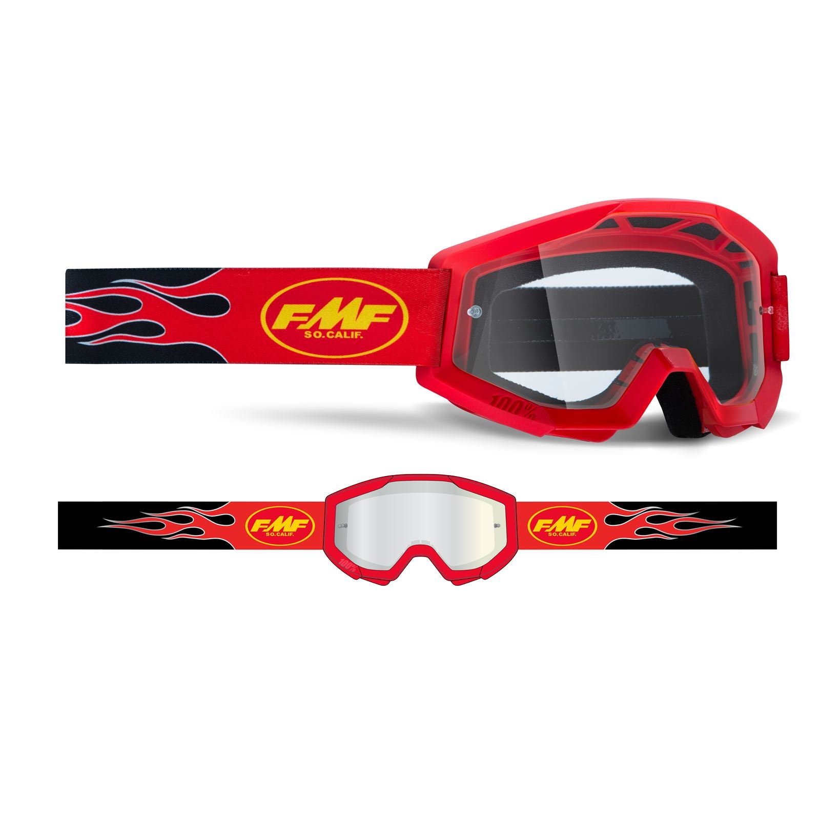 FMF Racing Powercore Goggles - Flame Red - Clear Lens F-50400-101-03_1008887