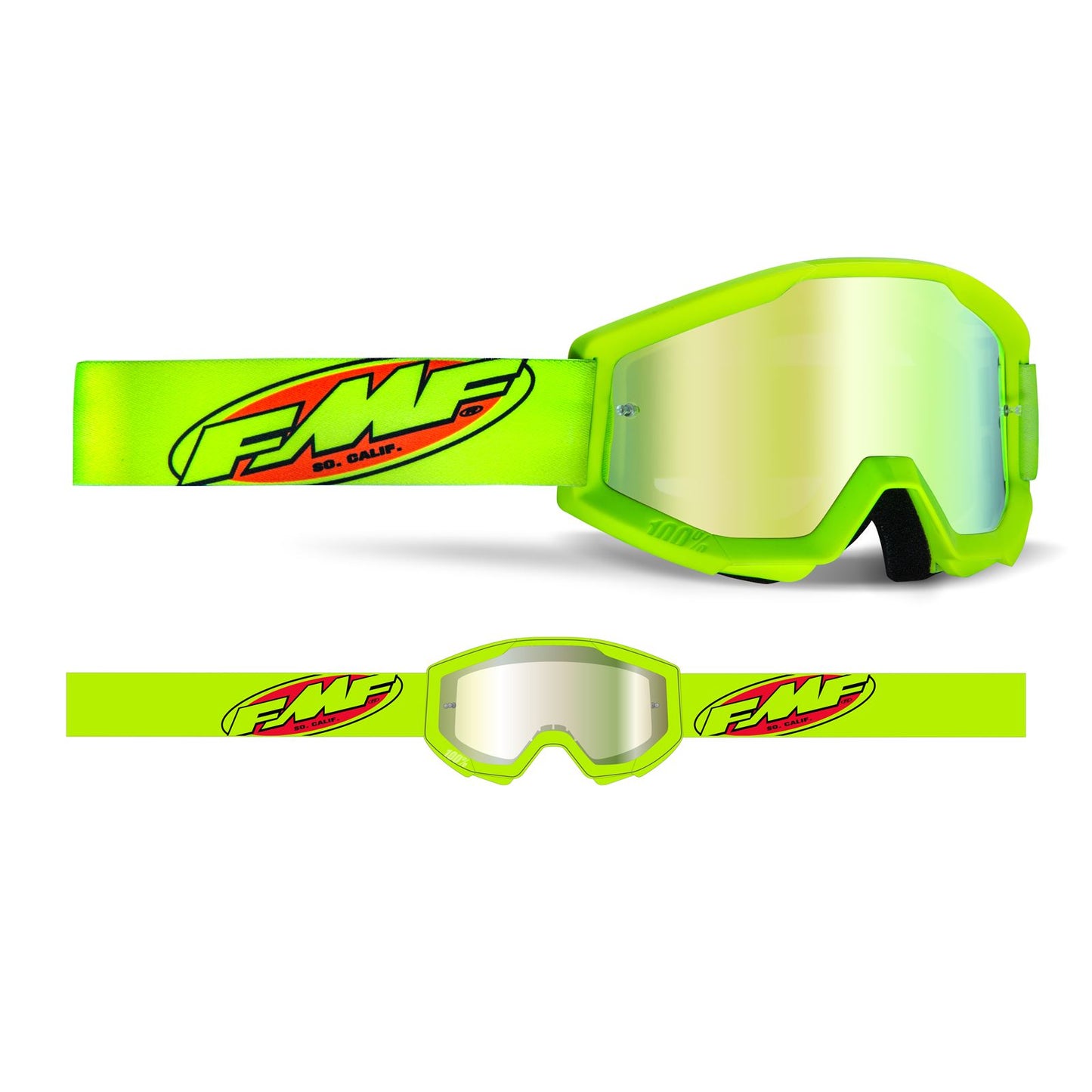 FMF Racing Powercore Goggles - Core Yellow -low - Gold Mirror Lens [MPN: F-50400-259-04]_1008881