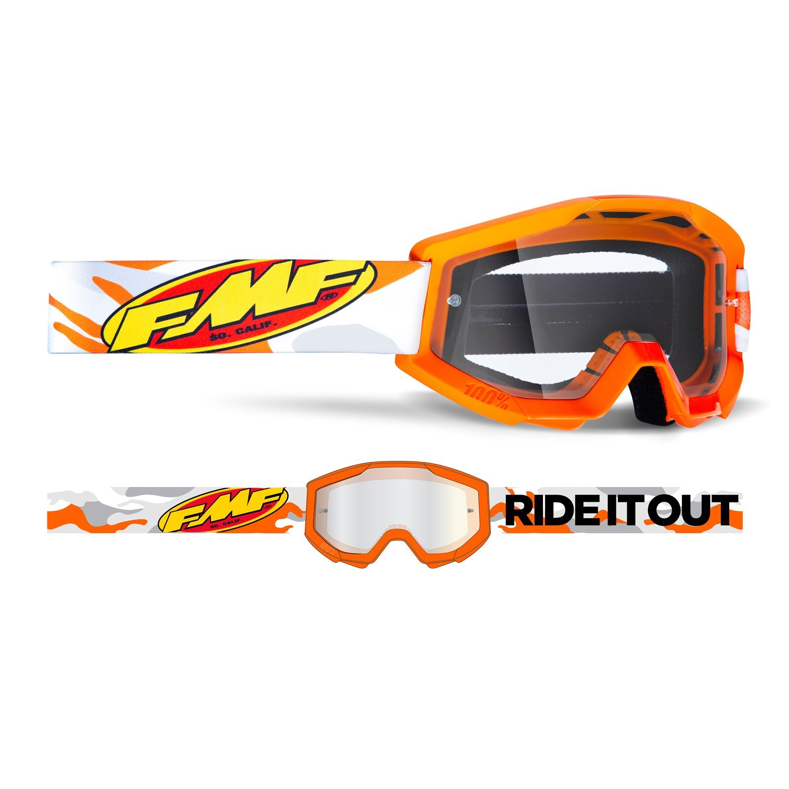 FMF Racing Powercore Youth Goggles - Assault Grey Camo - Clear Lens [MPN: F-50500-101-09]_1008894