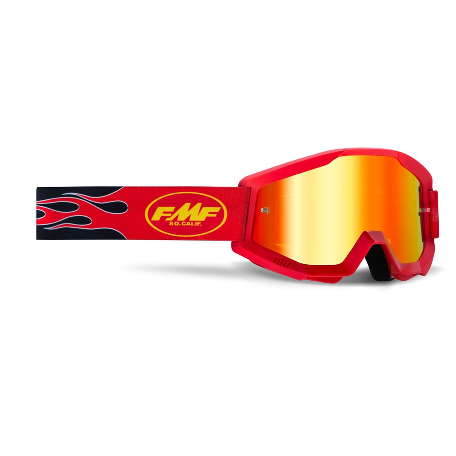 FMF Racing Powercore Youth Goggles - Flame Red - Red Mirror Lens F-50500-251-03_672567