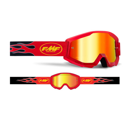 FMF Racing Powercore Youth Goggles - Flame Red - Red Mirror Lens F-50500-251-03_1008957