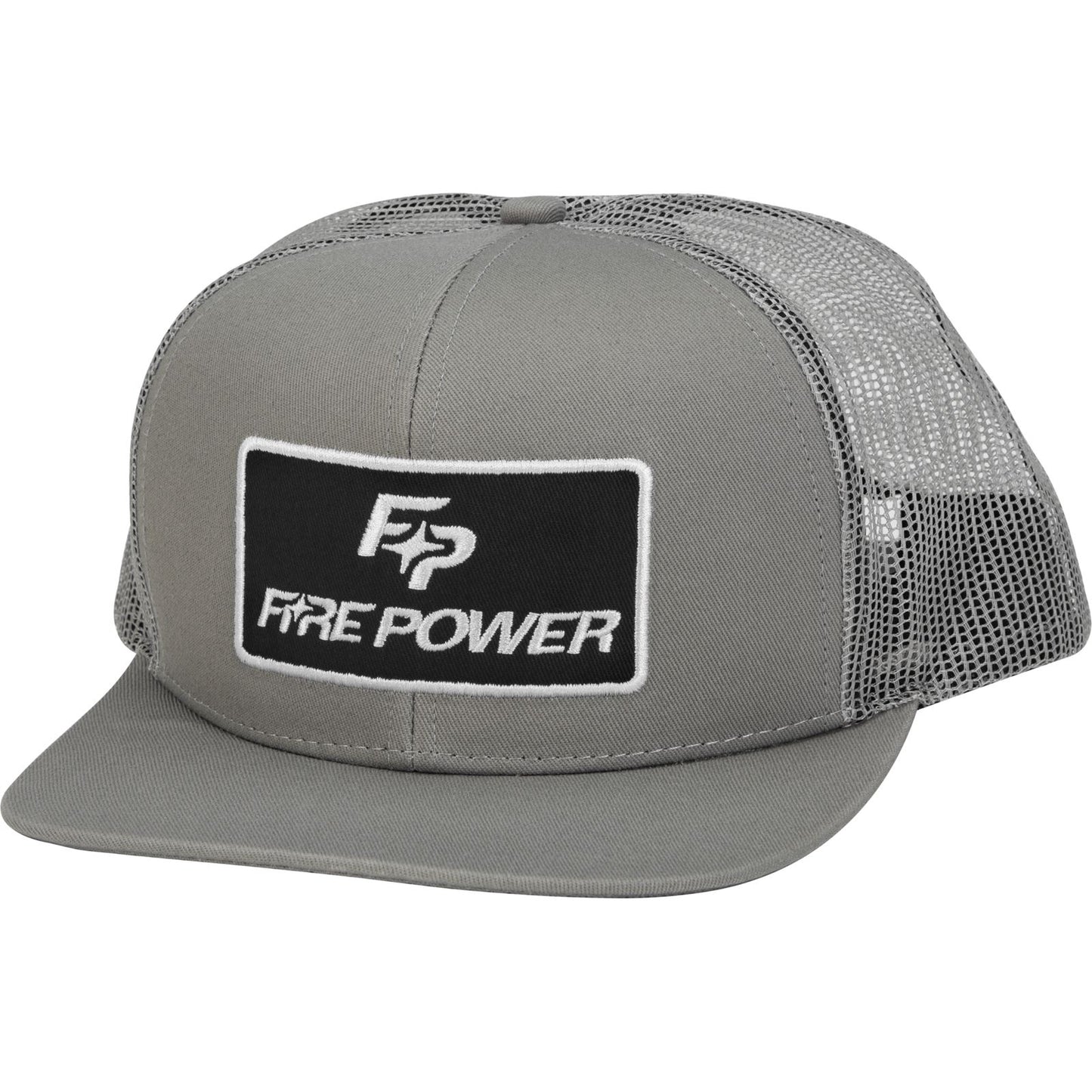 Fire Power Flat Bill Patch Hat - Grey 99-8106_1090391
