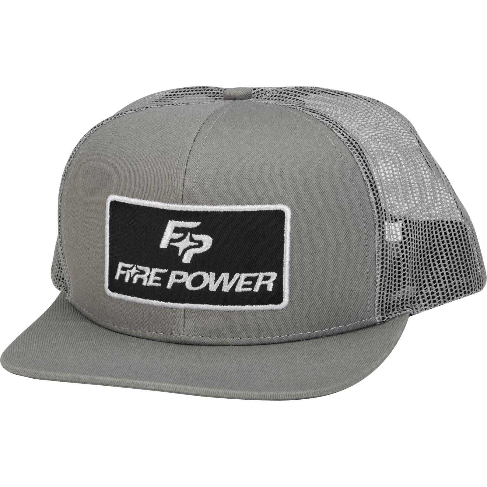 Fire Power Flat Bill Patch Hat - Grey 99-8106_1090391