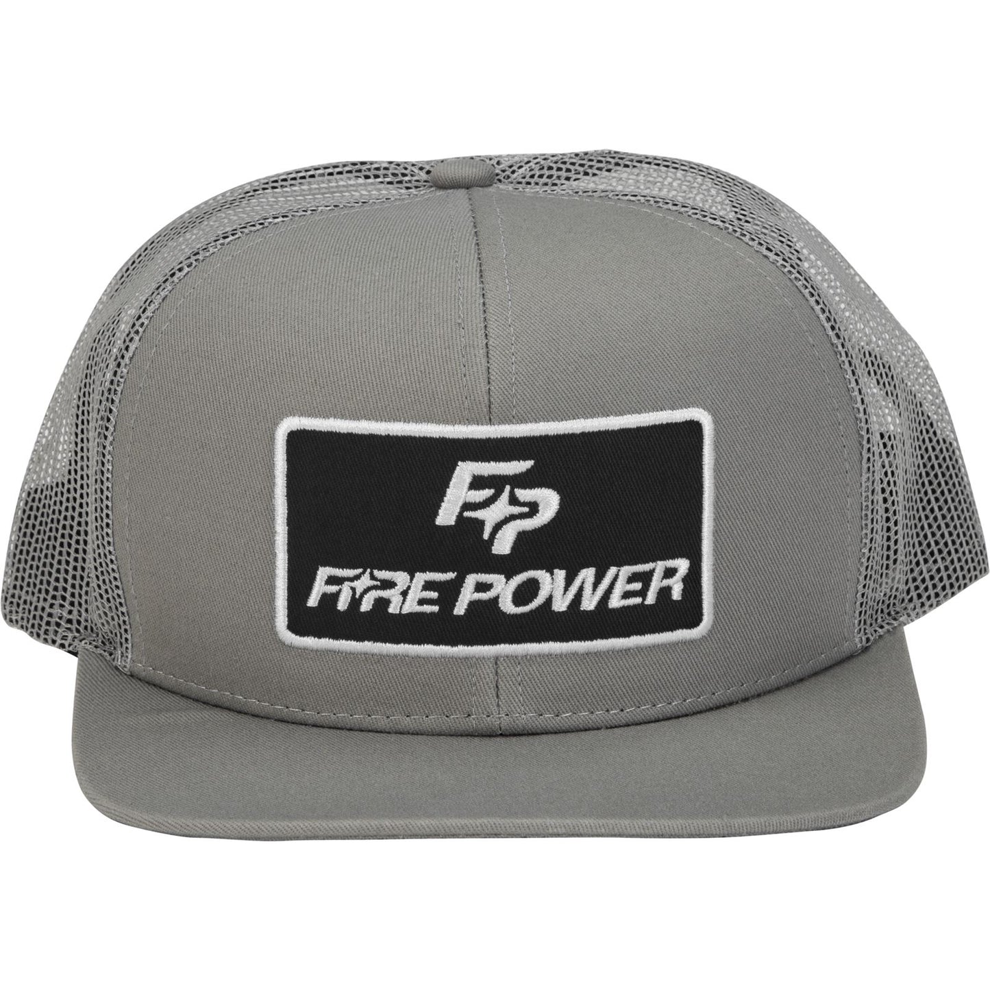 Fire Power Flat Bill Patch Hat - Grey 99-8106_1090392