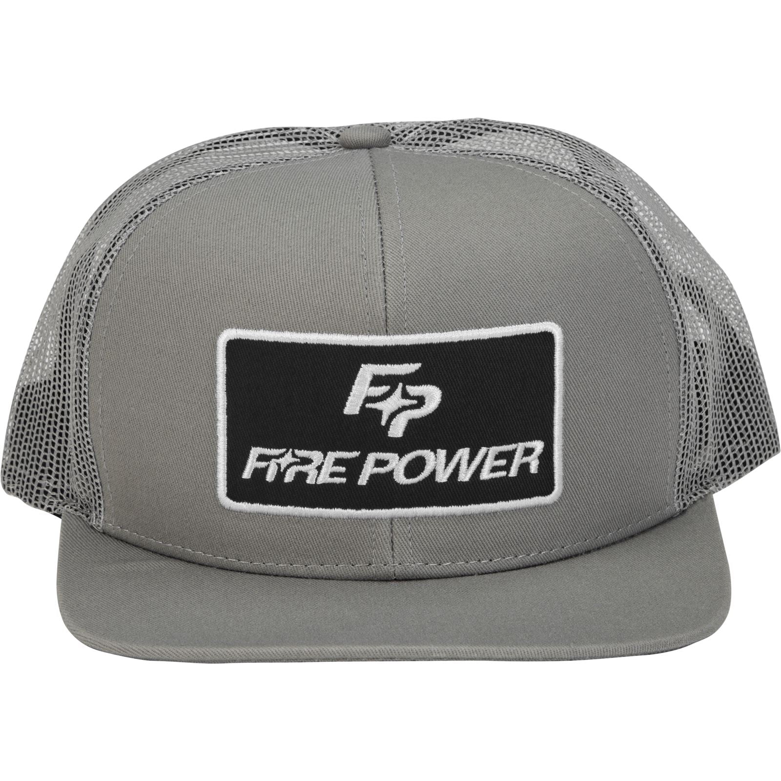 Fire Power Flat Bill Patch Hat - Grey 99-8106_1090392