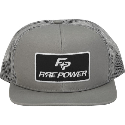 Fire Power Flat Bill Patch Hat - Grey 99-8106_1090392