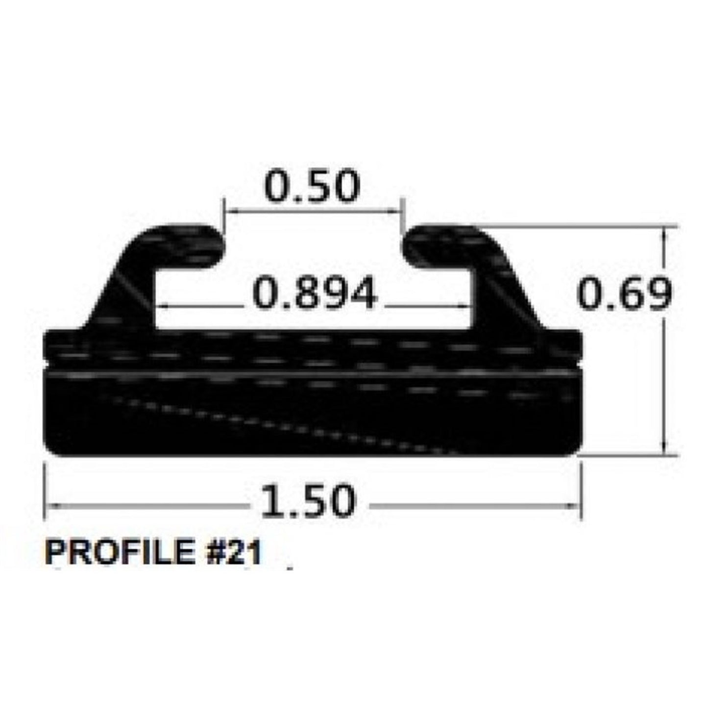 SPI Sports Parts Inc Slide Profile 21 - Black - 56" 421-56-80_1090374