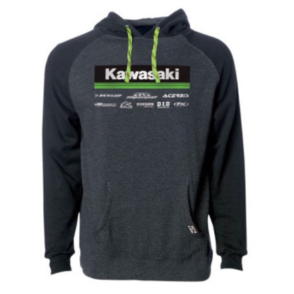 Factory Effex Kawasaki 21 Racewear Hoodie - Charcoal/Black - Large 24-88124_732011