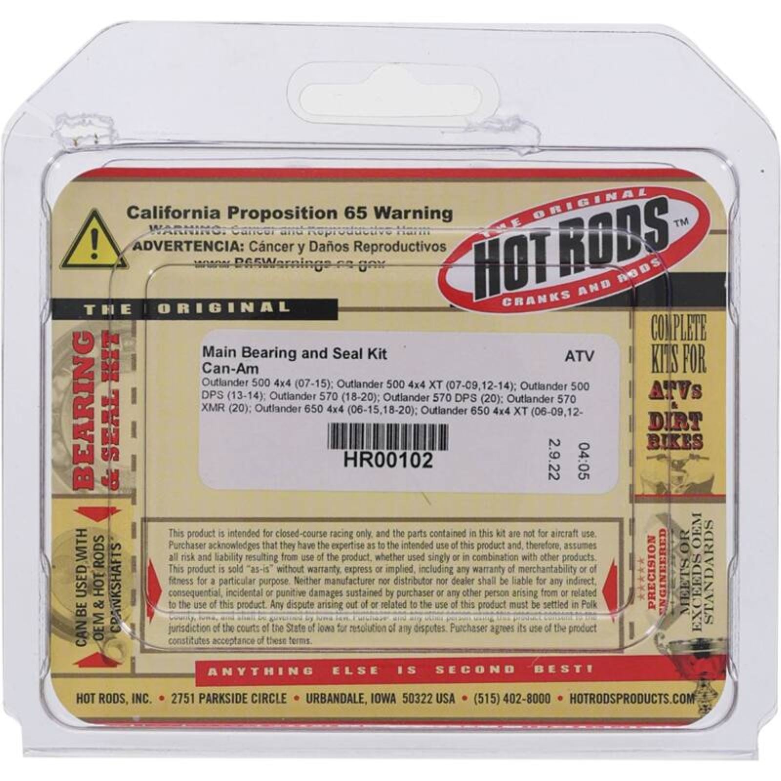 Hot Rods Main Bearing and Seal Kit HR00102_1648978