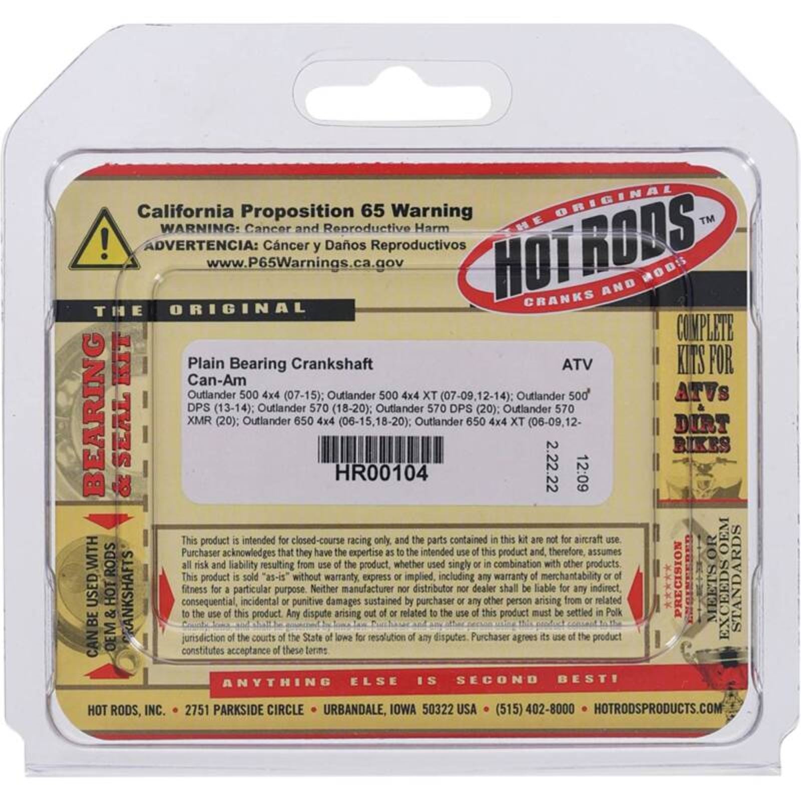 Hot Rods Plain Bearing Crankshaft HR00104_1648982