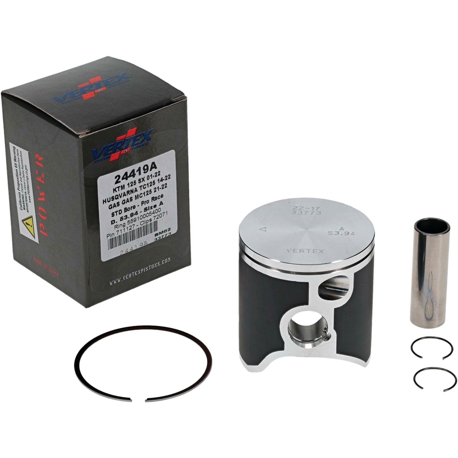 Vertex Piston Kit Forged Pro Race 53.94/Standard for Gas/Husqvarna/KTM 24419A_1090551