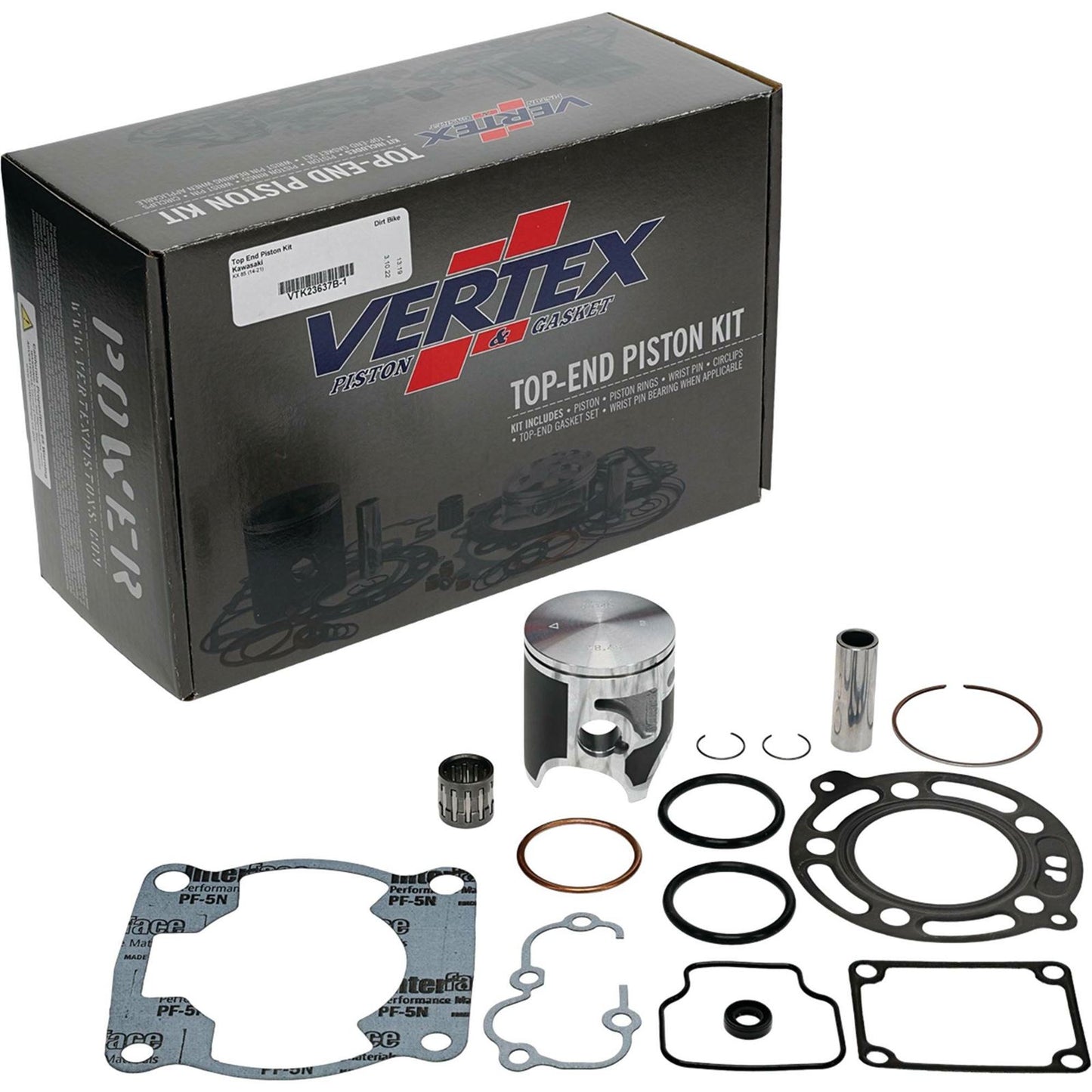 Vertex Top End Kit Piston Kit 48.45/STD for Kawasaki KX85 14-23 VTK23637B-1_1097200