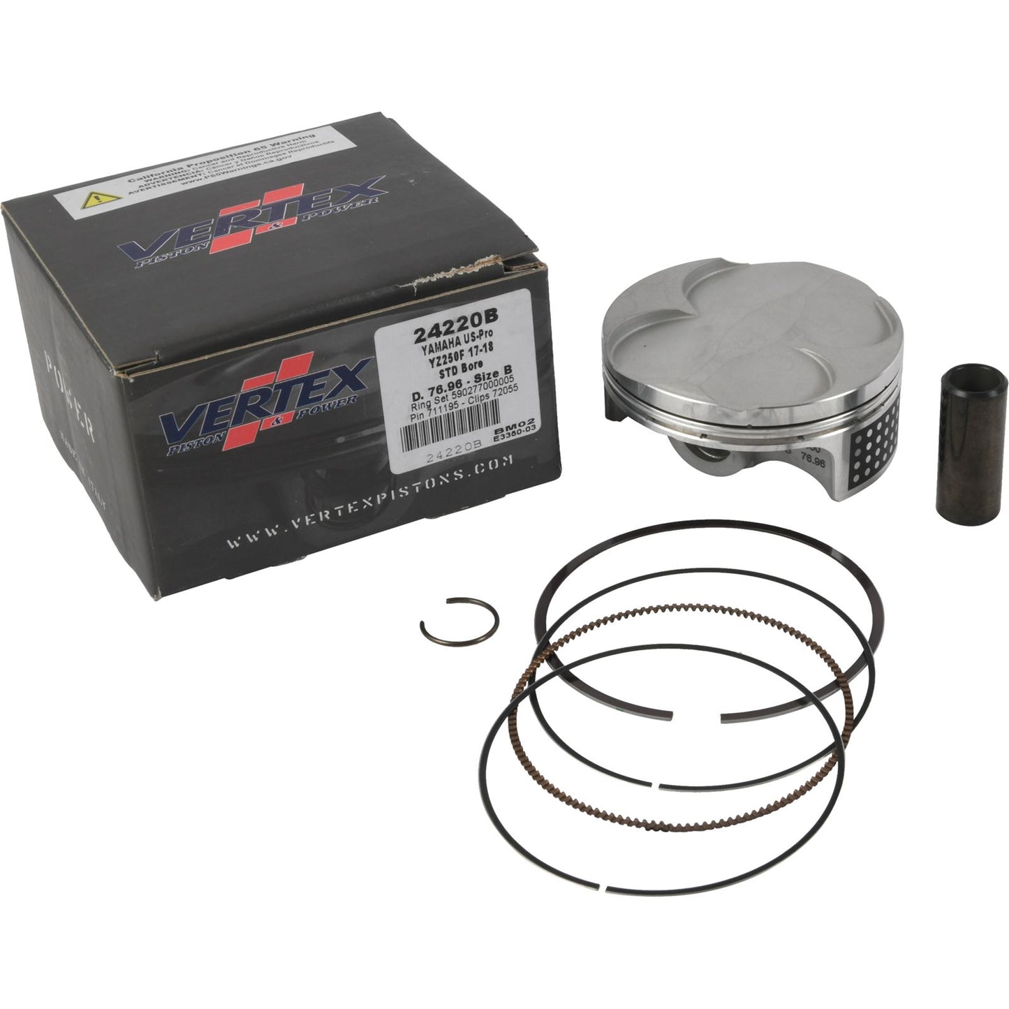 Vertex Top End Piston Kit 76.96/STD 13.7:1 for Yamaha YZ250F 17-18 VTKTC24220B_1090593