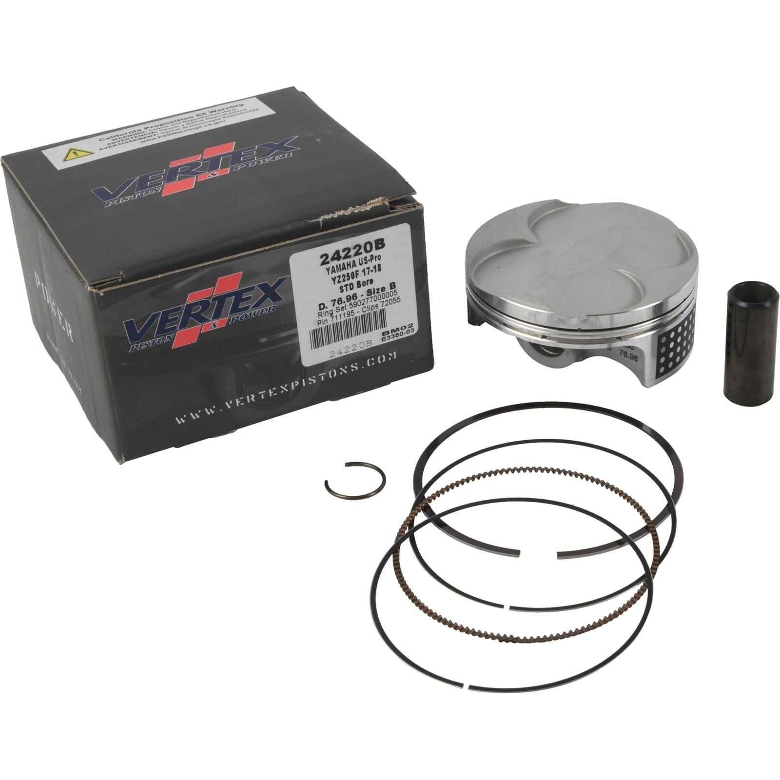 Vertex Top End Piston Kit 76.96/STD 13.7:1 for Yamaha YZ250F 17-18 VTKTC24220B_1090593