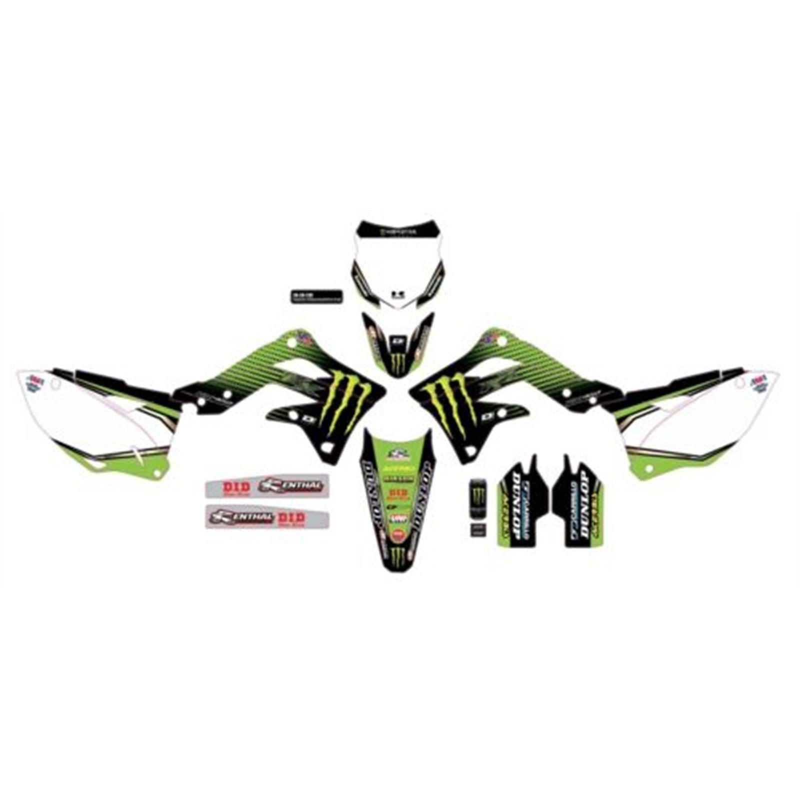 D'Cor COMPLETE KIT '19 MONSTER KAW KX450 F 2012-15 WH BK GRN OPEN BOX [MPN: 20-20-739]_672006