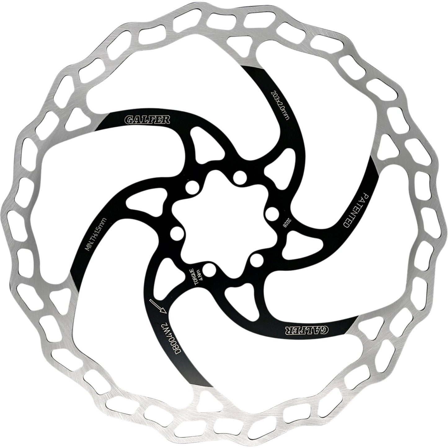 Galfer Wave® Bicycle Brake Rotor - Fixed - 203 mm x 2mm thick [MPN: DB004W2]_1054040