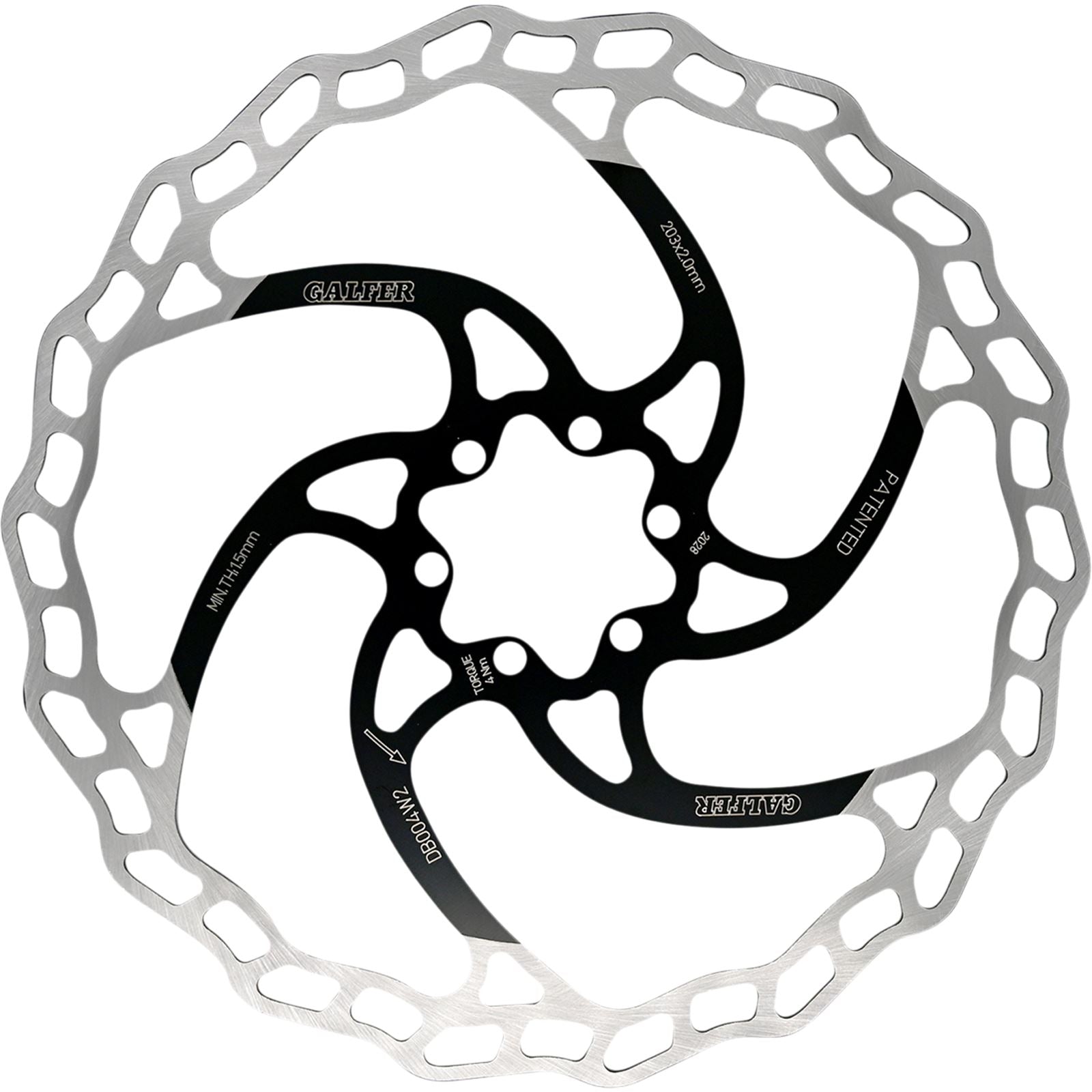 Galfer Wave® Bicycle Brake Rotor - Fixed - 203 mm x 2mm thick [MPN: DB004W2]_1054040