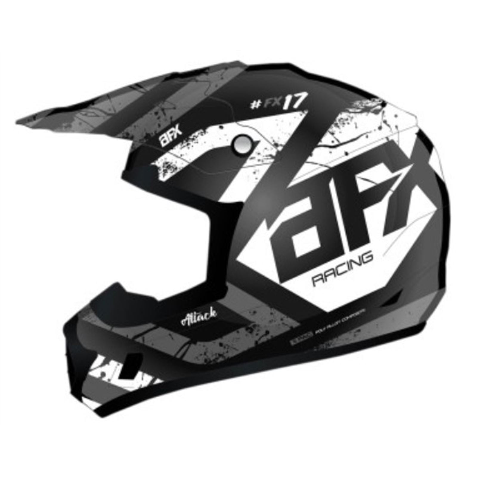 AFX FX-17 Helmet - Attack - Matte Black/Silver - 2X-Large 0110-7147_677297