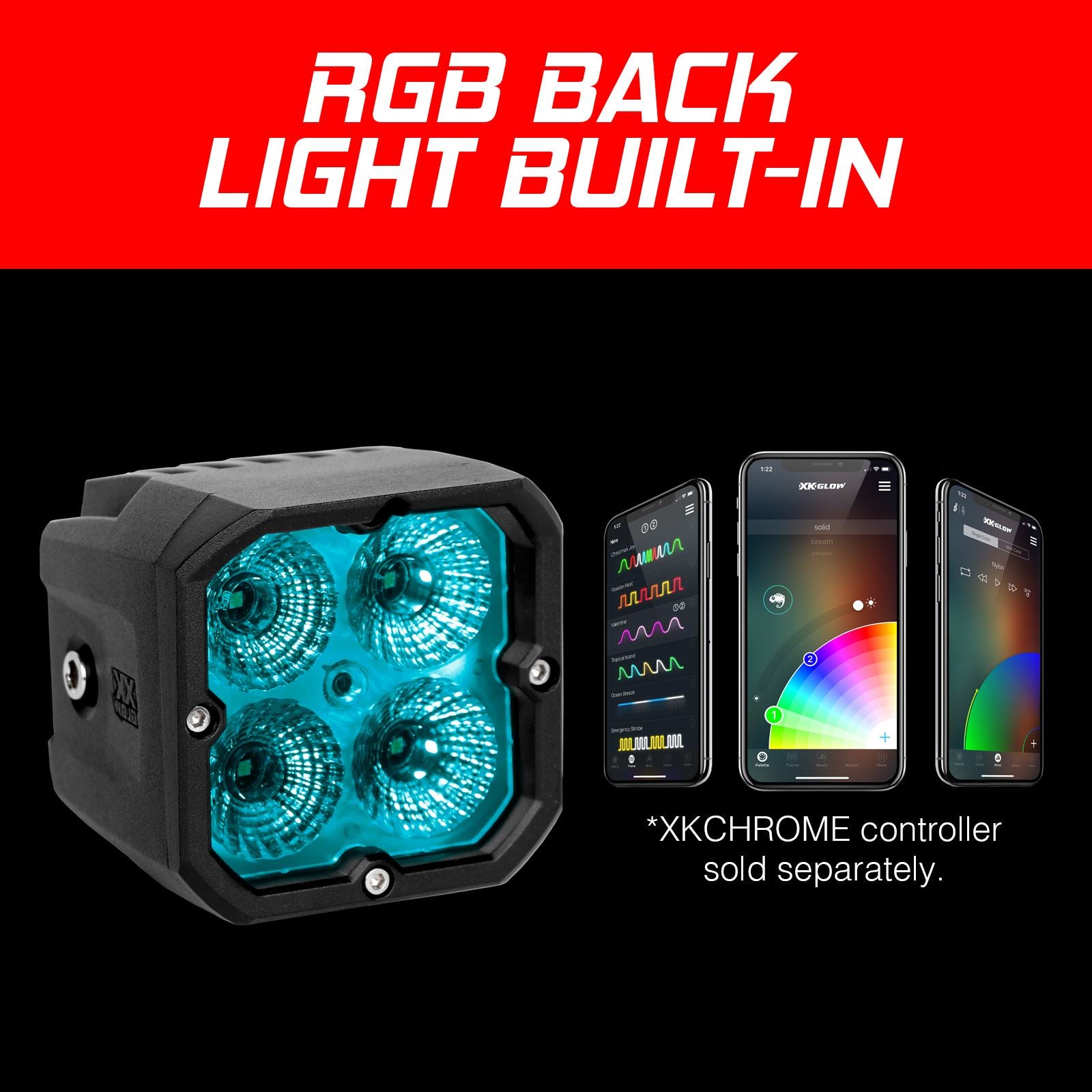 XKGlow Individual C3 Cube Lights With RGB Accent Lighting XK065001-FL_1007417