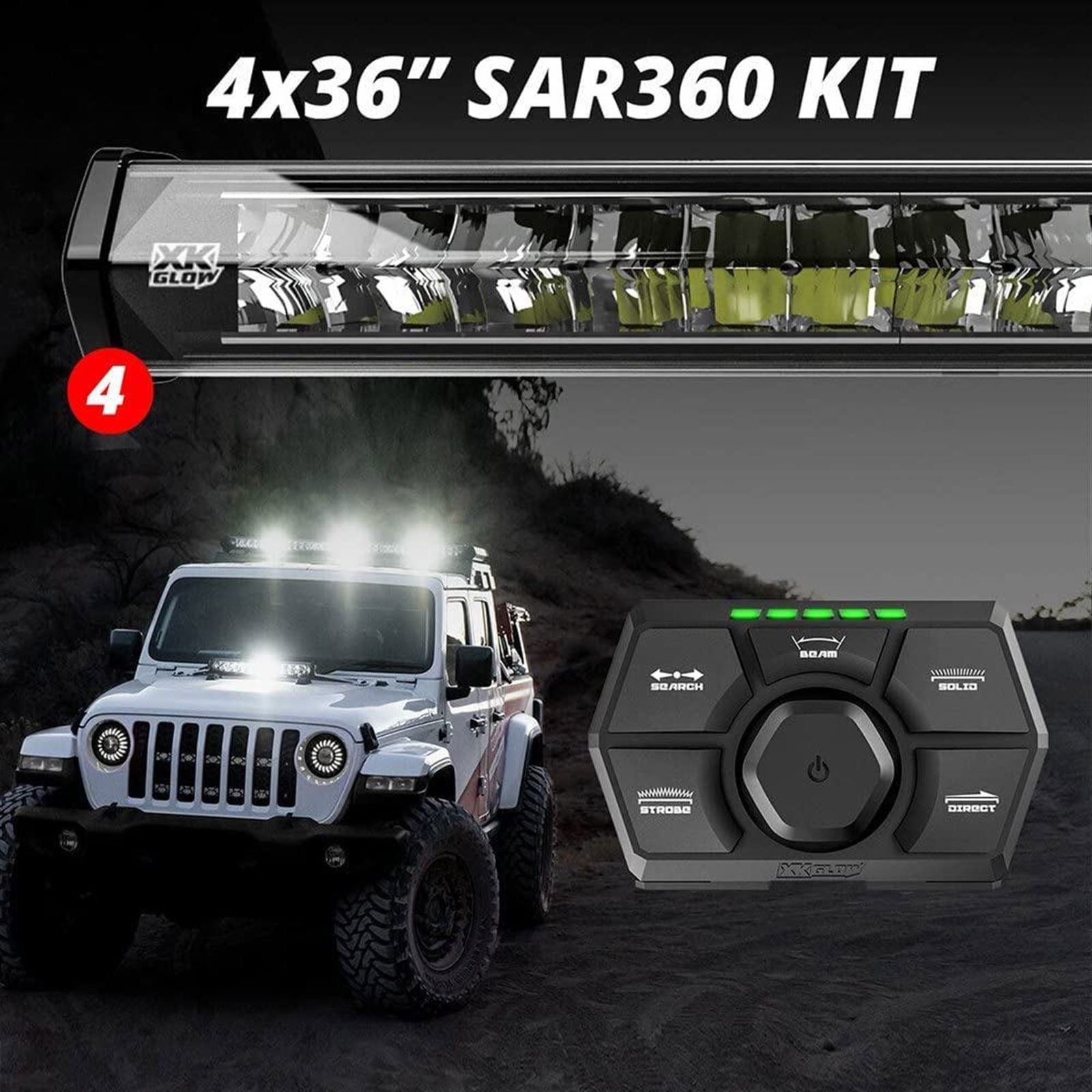 XKGlow 360 S.A.R. Light Bar System - 36" Light Bars and Controller XK-SAR360-2222_977962