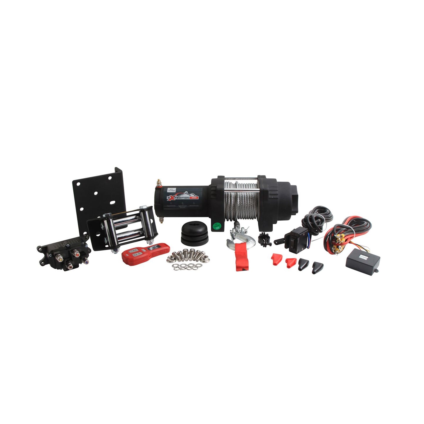 All Balls Expedition Winch 3500LB 4-Bolt Steel Cable with Roller Fairlead 431-01023_882740