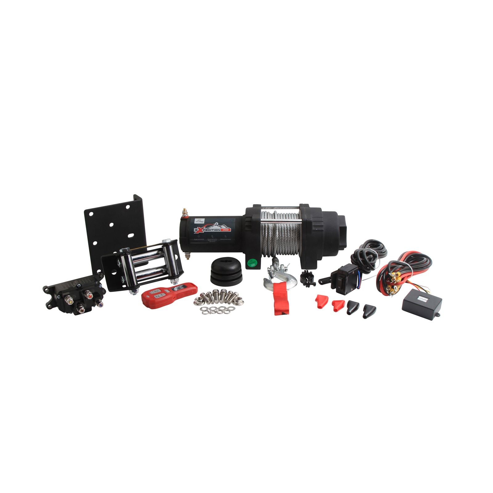All Balls Expedition Winch 3500LB 4-Bolt Steel Cable with Roller Fairlead 431-01023_882740
